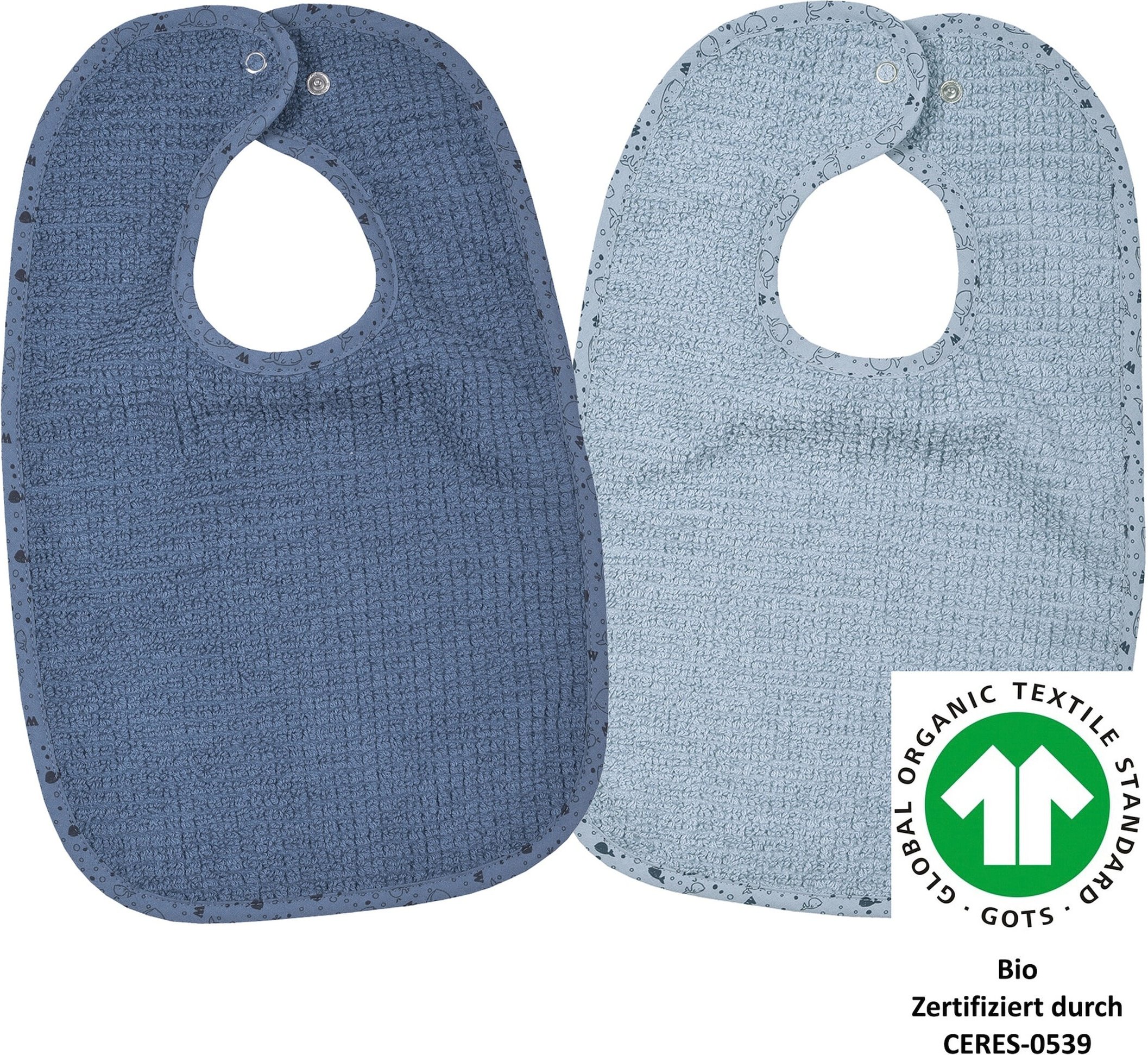 Wörner 2er-Pack Lätzchen mit Druckknopf 26x40 cm