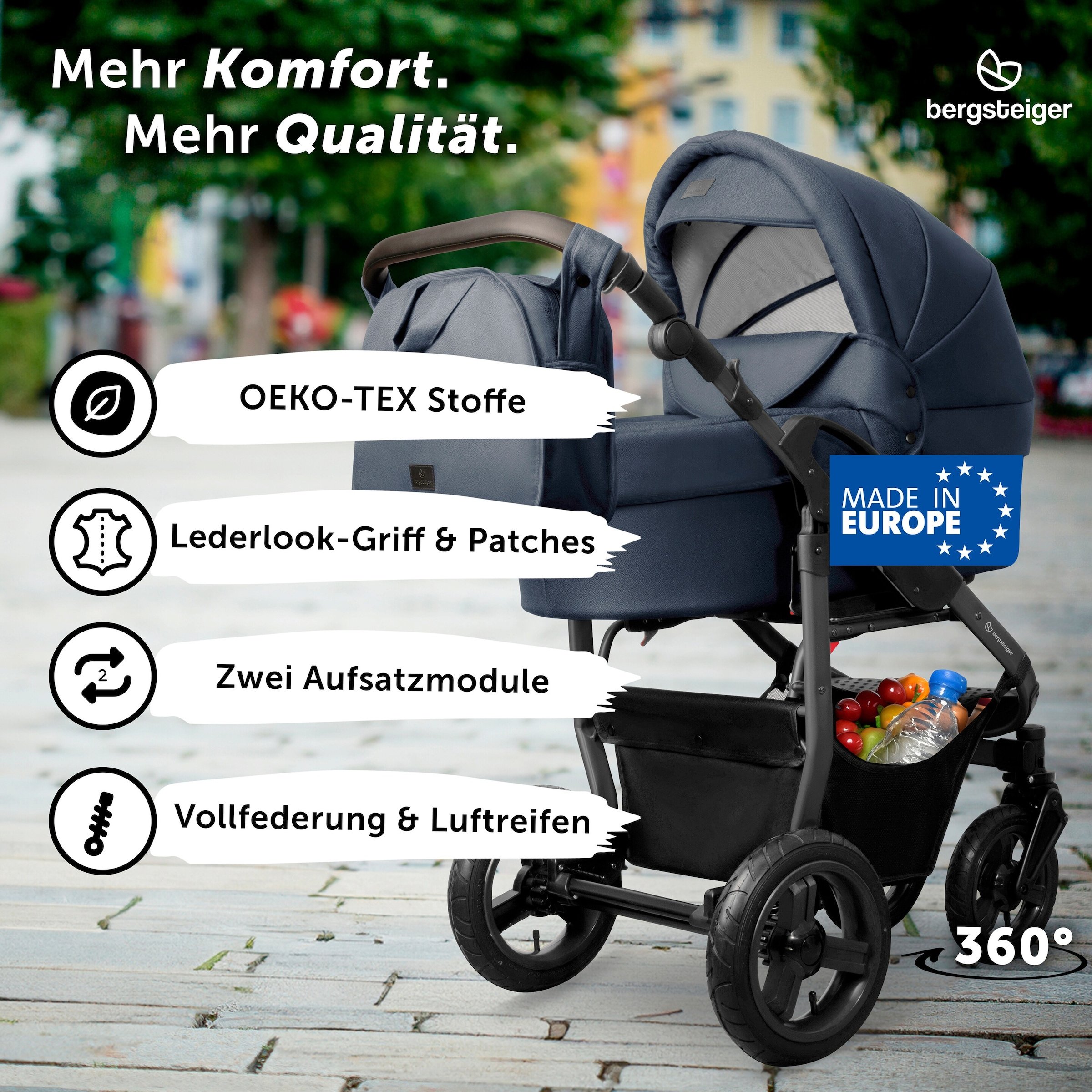 Bergsteiger Kinderwagen Capri blau