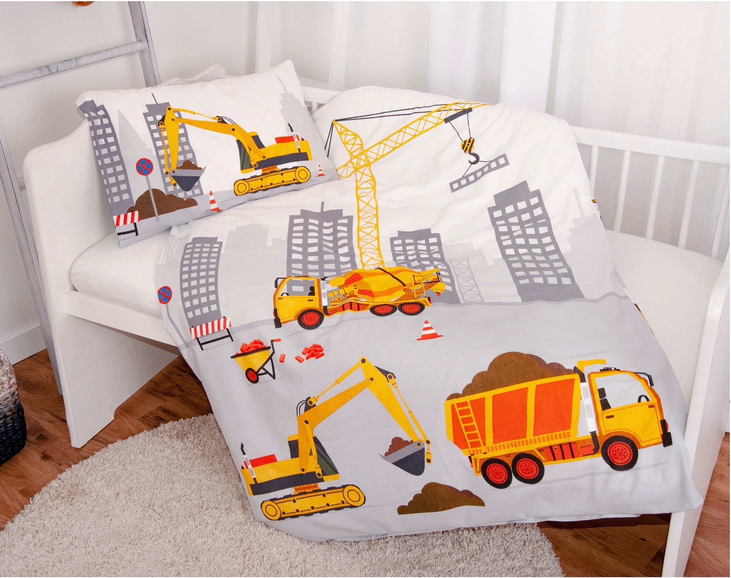 Baby Best Flanell-Bettwäsche Baustelle 40x60 / 100x135 cm