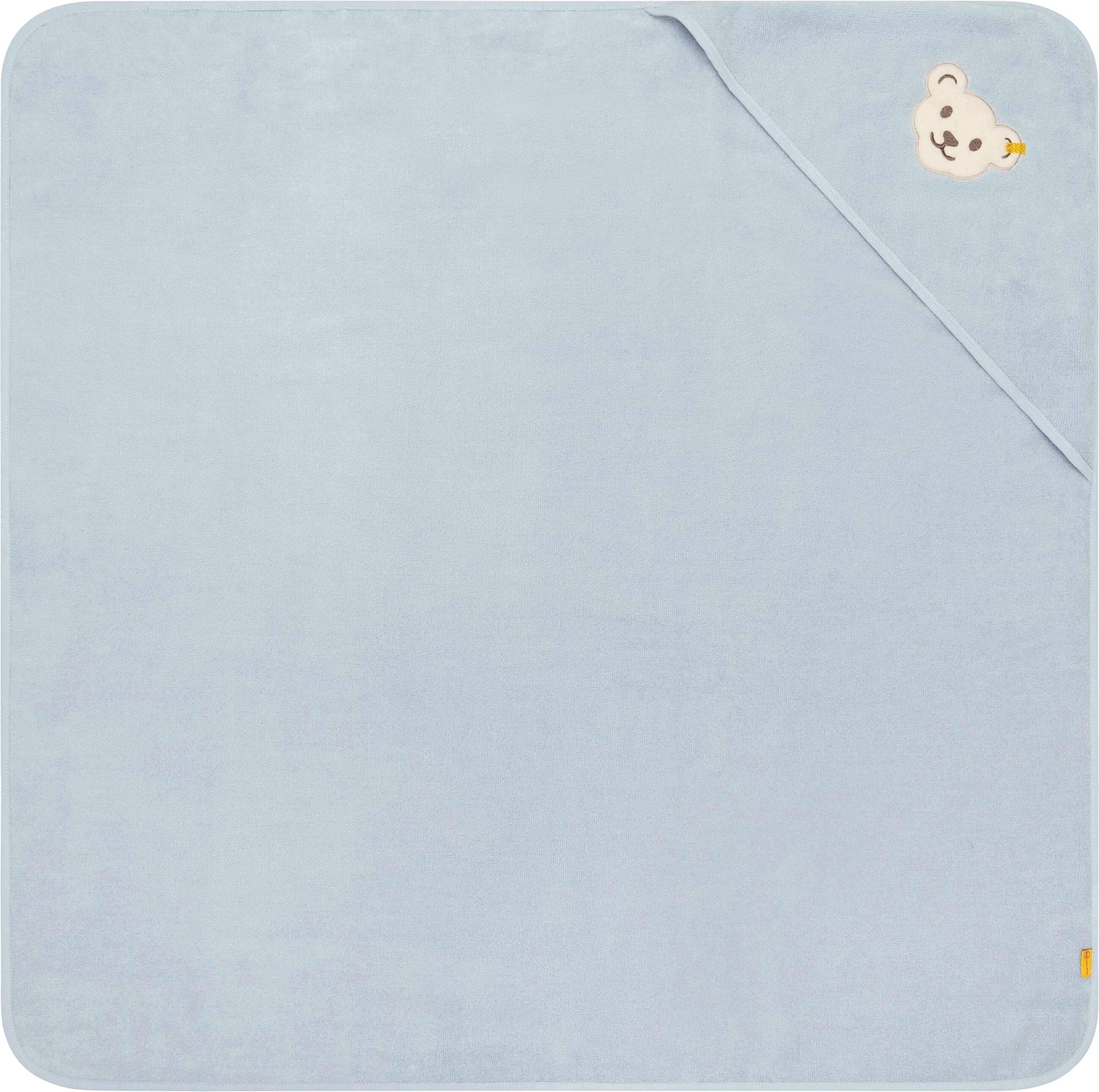 Steiff Kapuzenbadetuch Frottee Bär hellblau