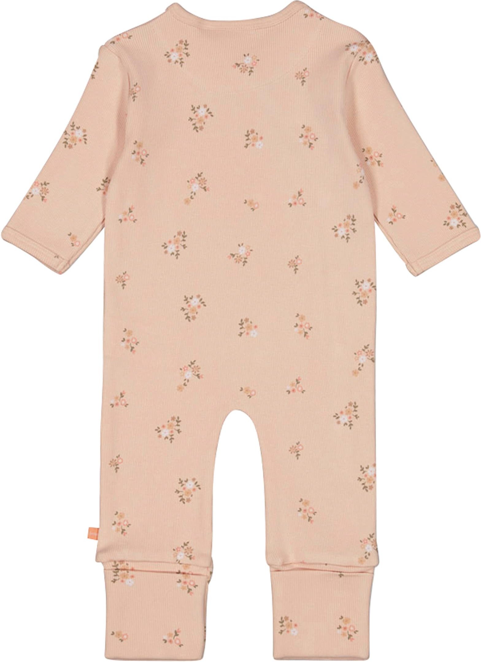 Feetje Schlafoverall mit Klappfuß Blumen Rippqualität