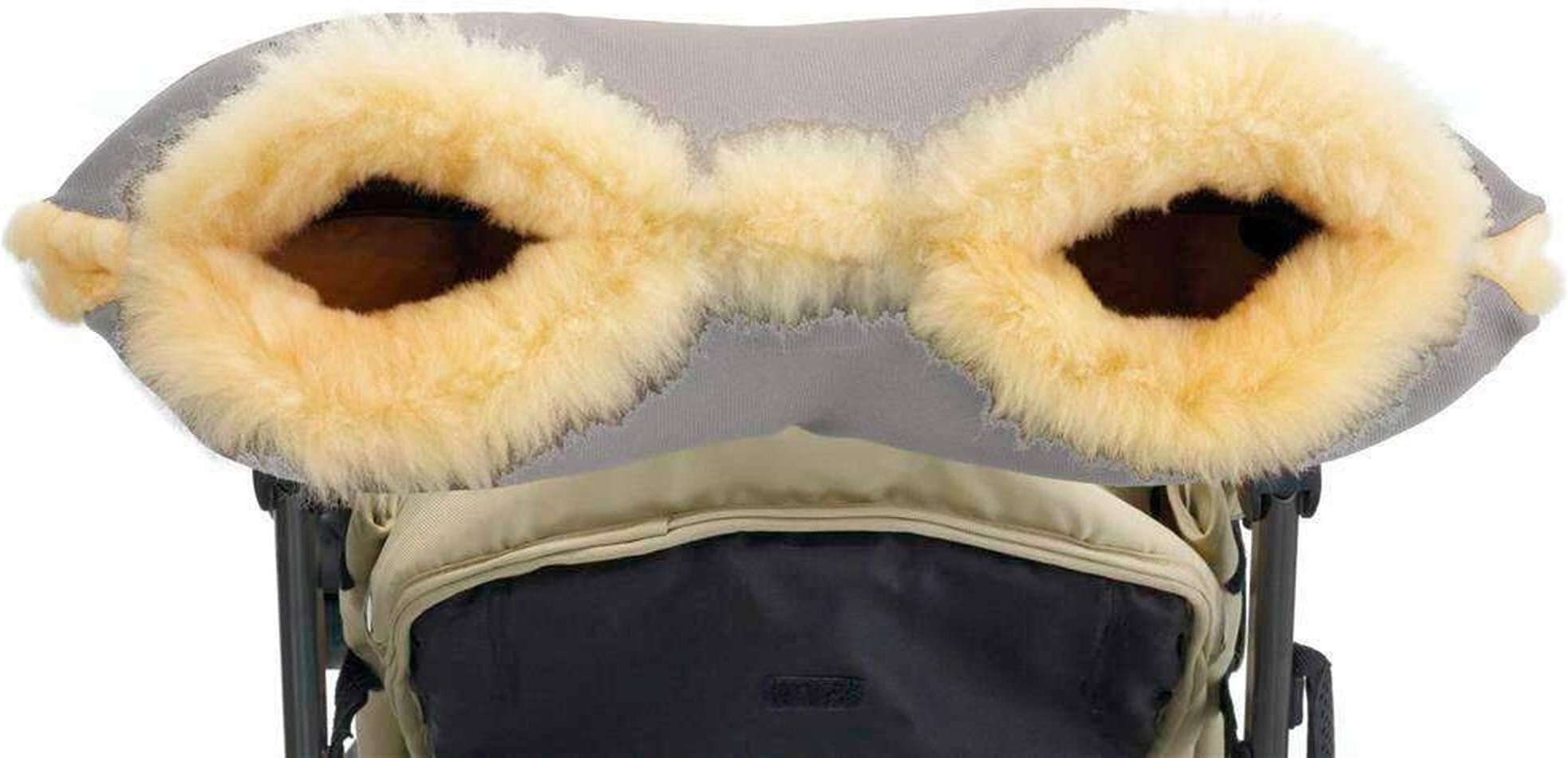 Thumbnail - Hofbrucker Lammfell-Handwärmer für Kinderwagen Lammfell Handmuff silber