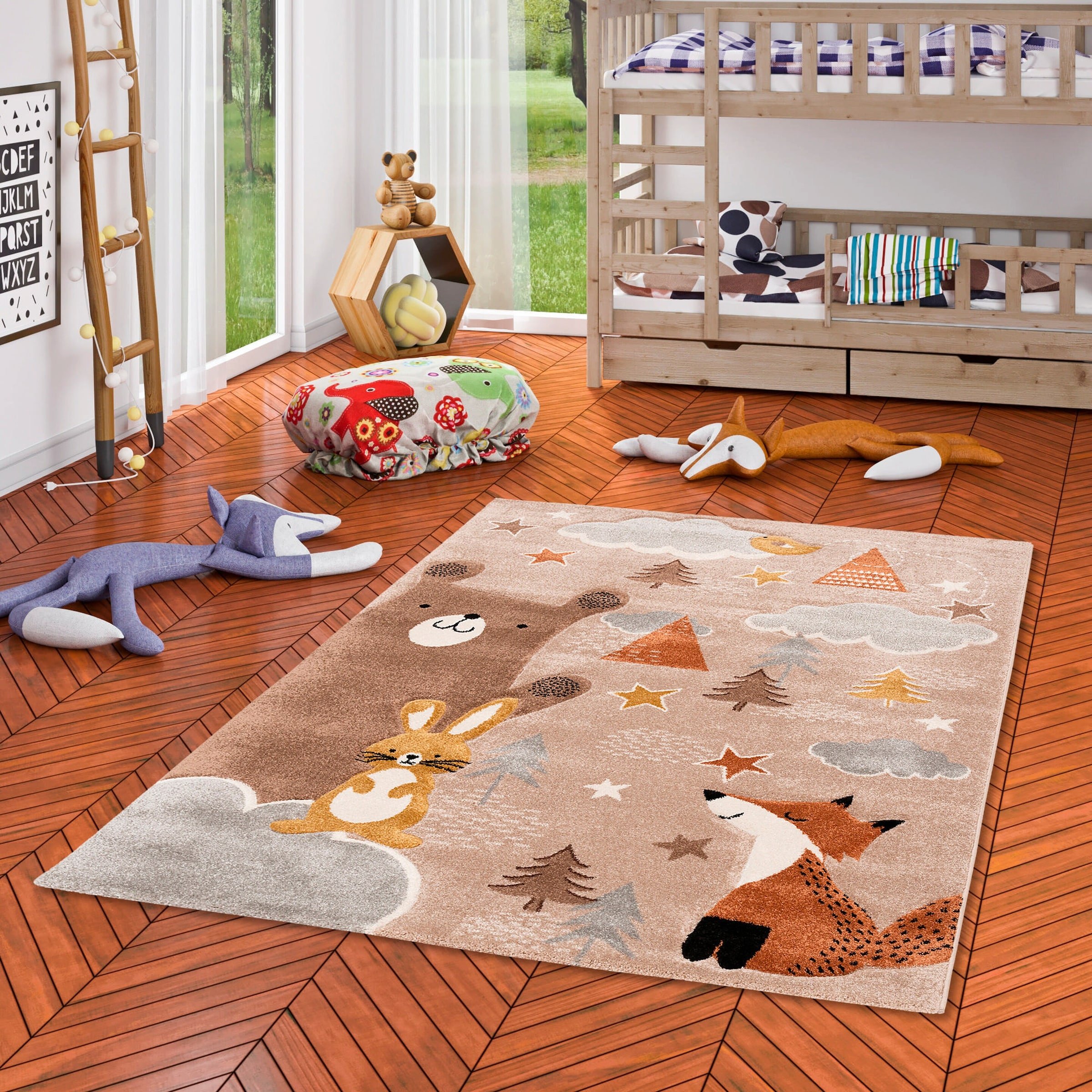 Pergamon Kinder Teppich Maui Kids Fuchs und Bär