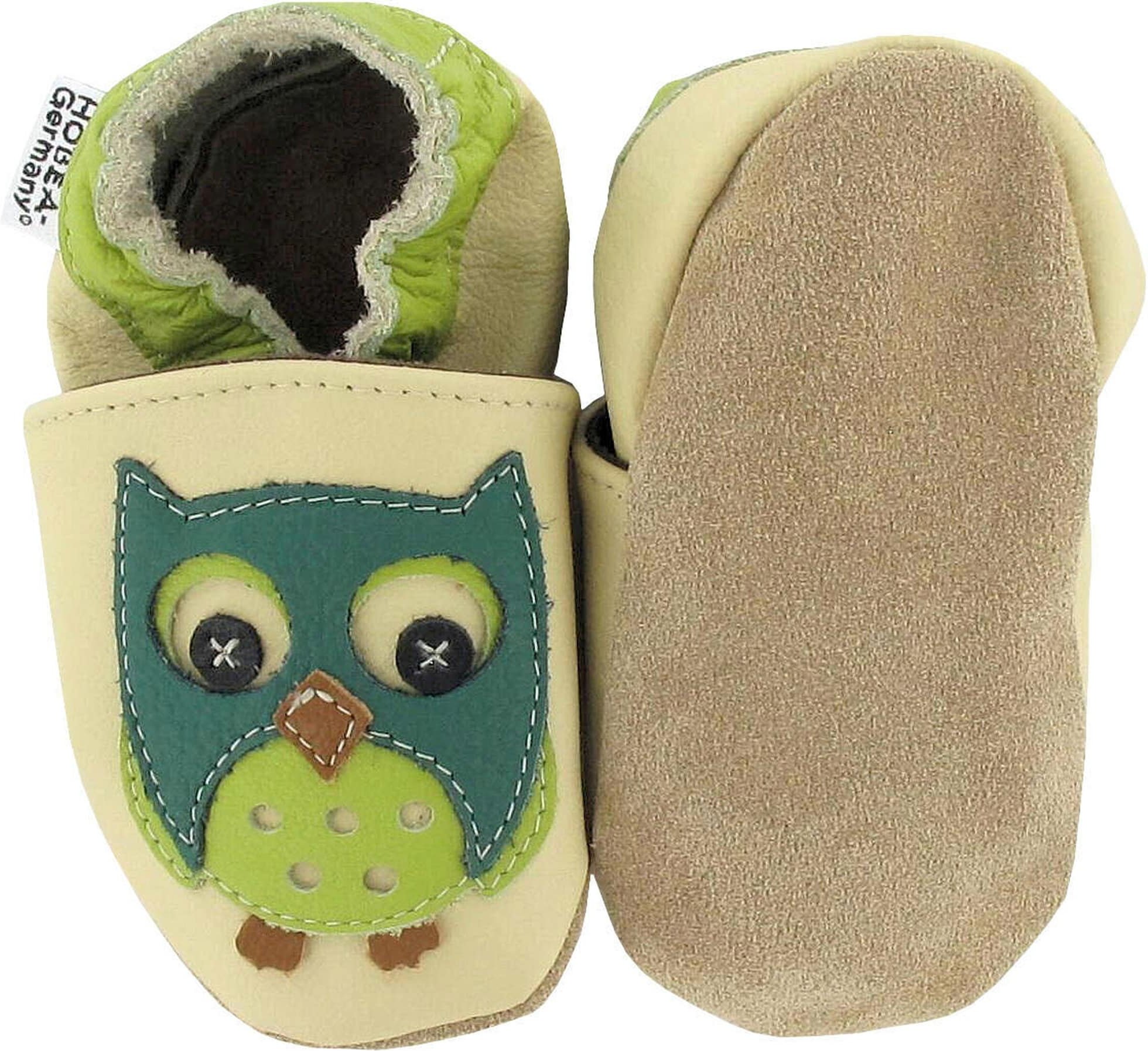 Hobea-Germany Krabbelschuhe Eule grün