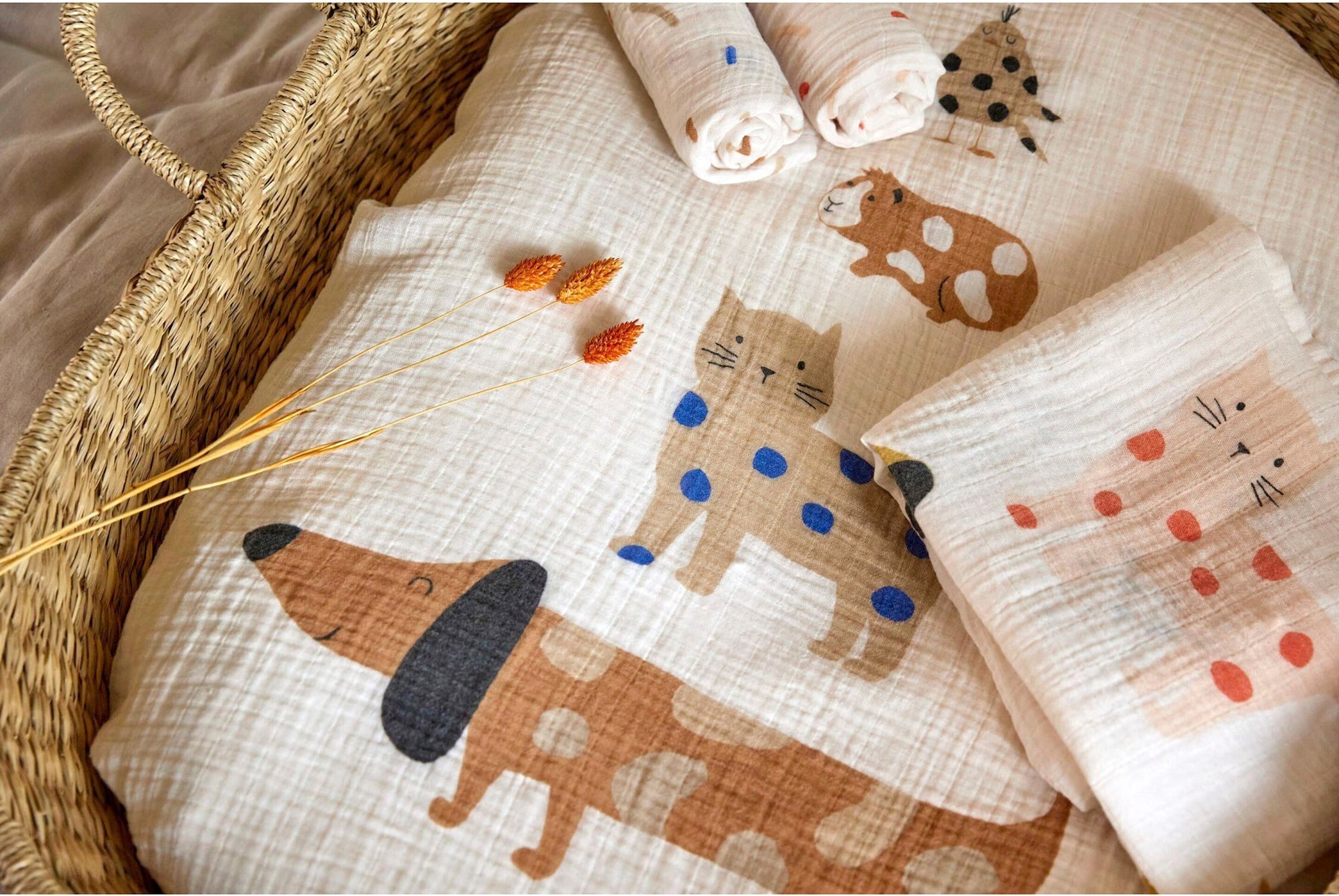 Lässig 3er-Pack Mullwindeln 80x80 cm