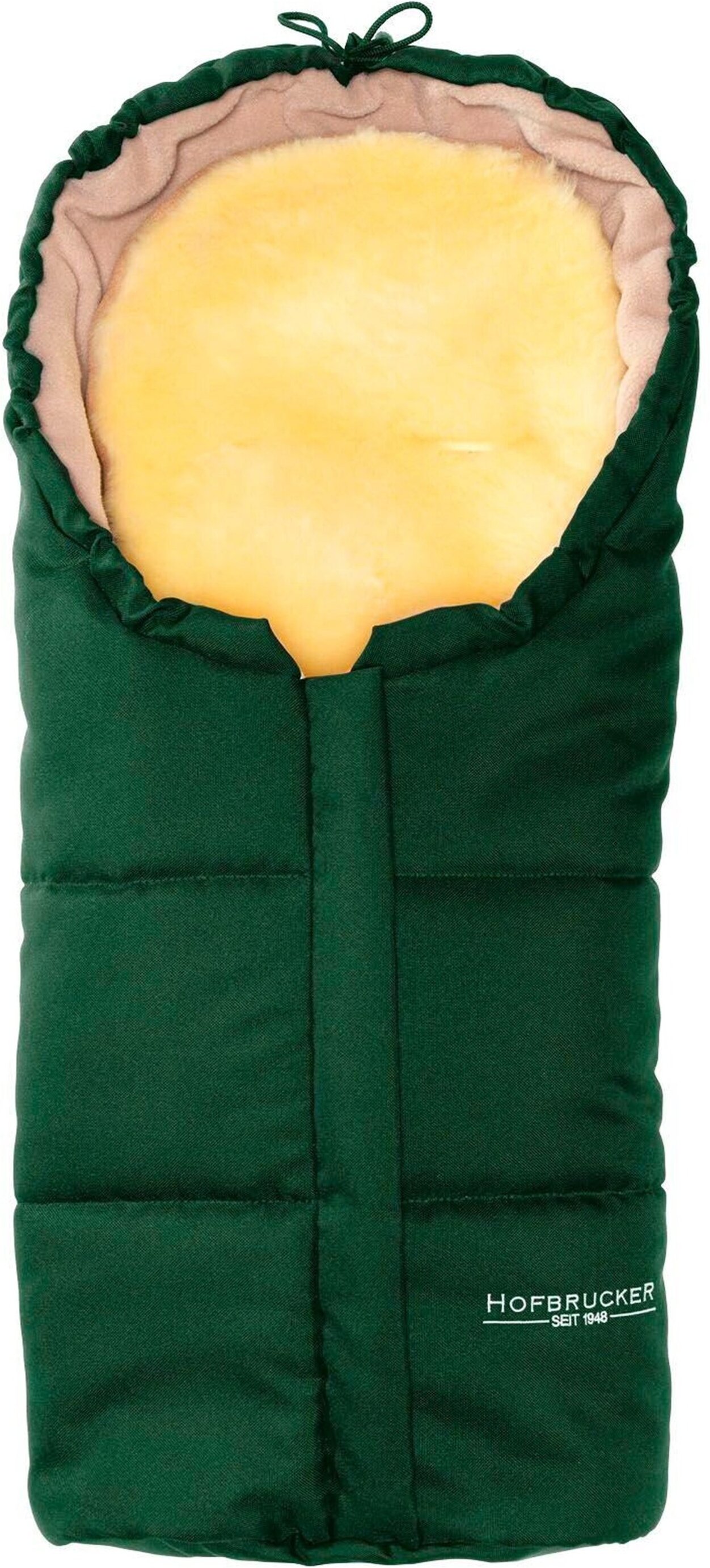 Hofbrucker Lammfell-Fußsack - für die Babywanne Leni gruen