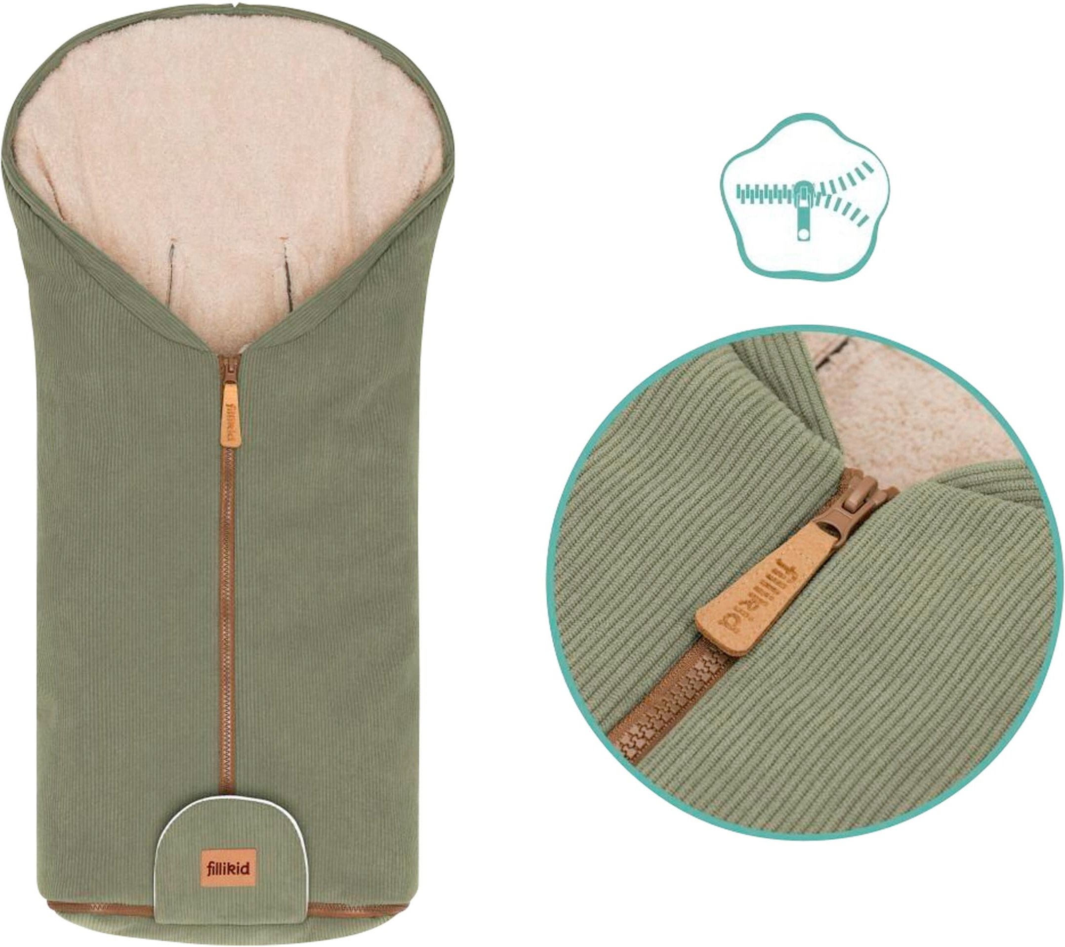 Fillikid Winterfußsack Nevis Cord gruen