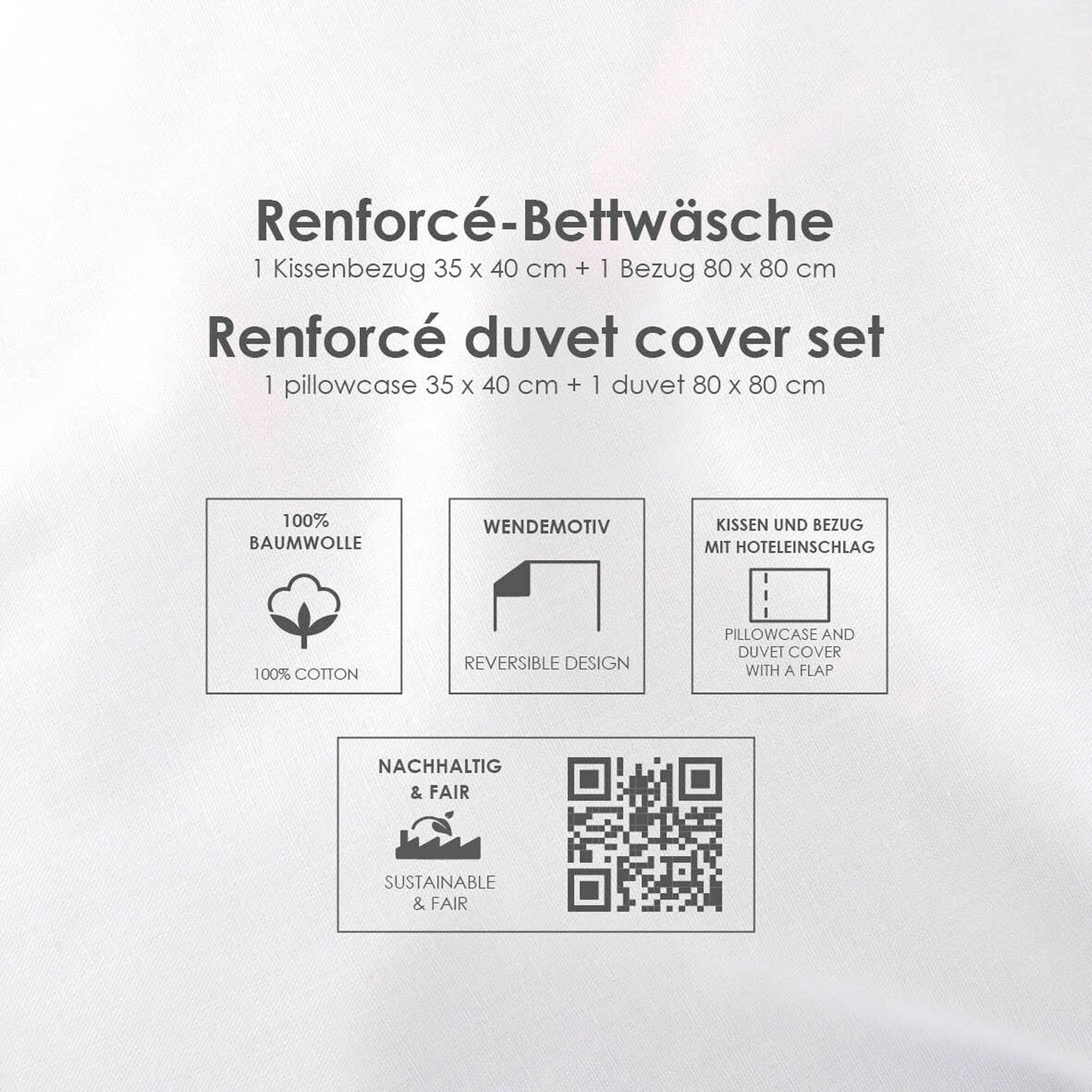 Baby Best Renforcé Wende-Bettwäsche 35x40 / 80x80 cm