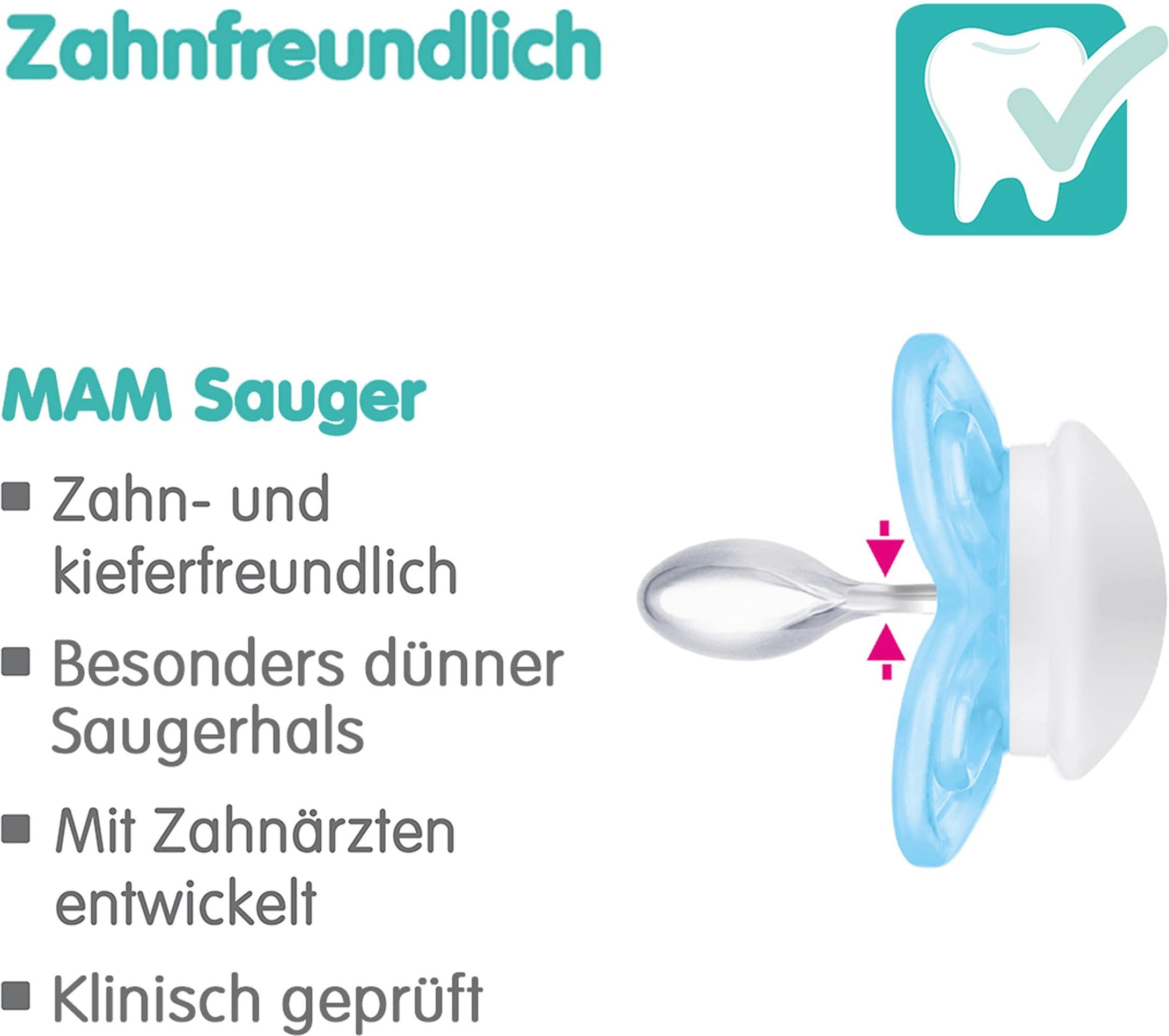 Mam 2er-Pack Schnuller Perfect Silikon, 0-6M