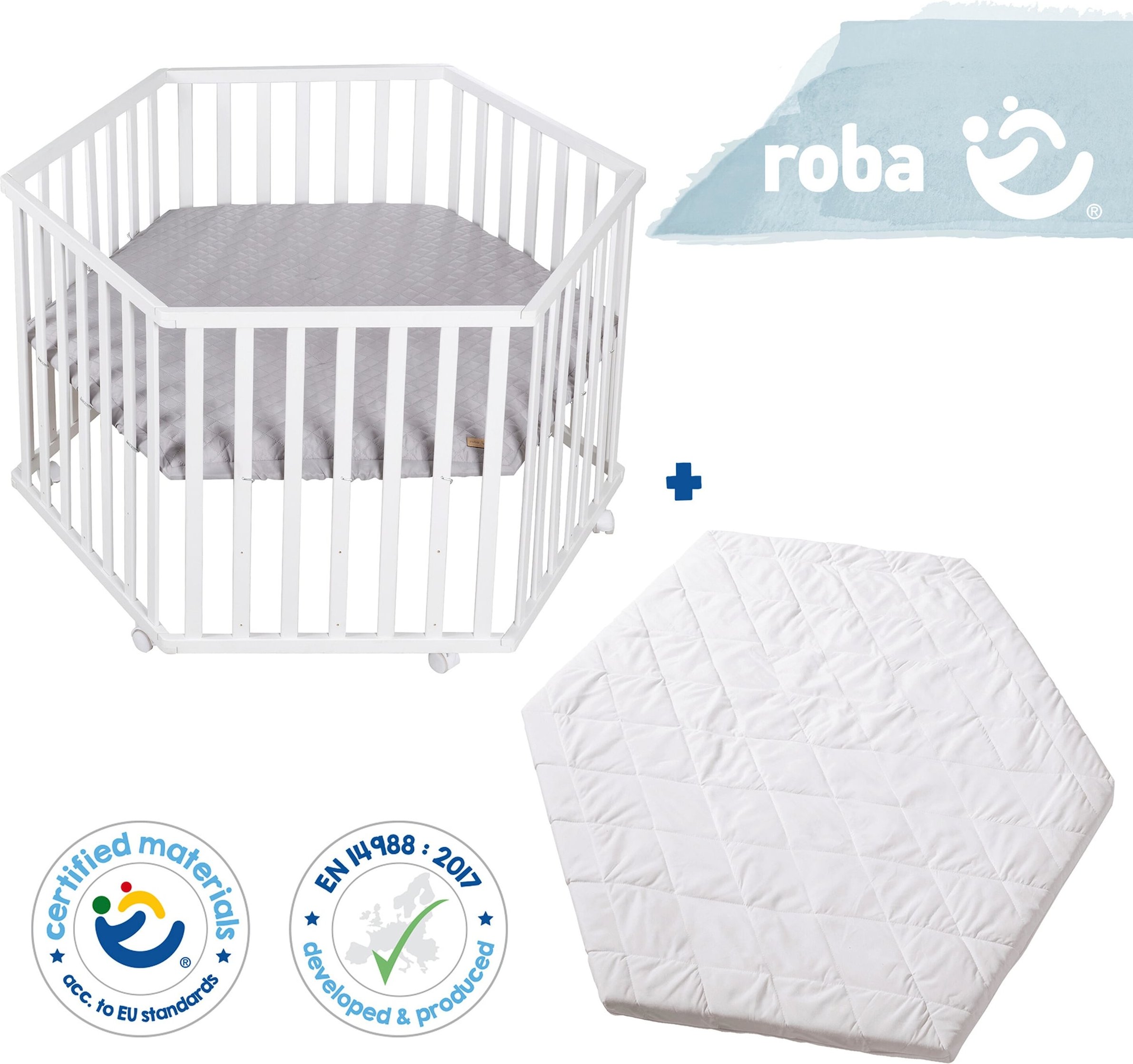 Roba Set Laufgitter inkl. Matratze roba Style grau