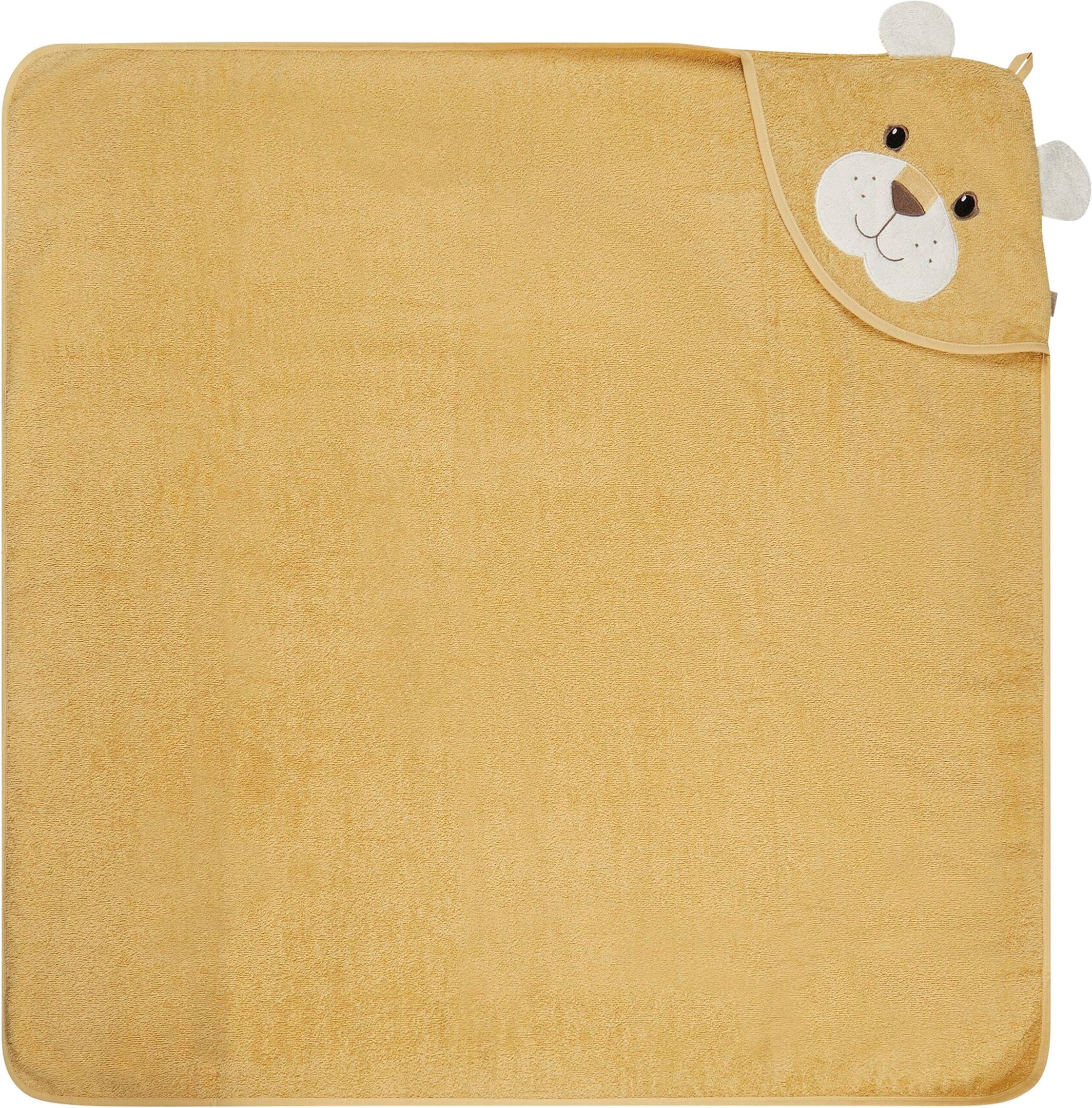 Sterntaler Kapuzenbadetuch mit Applikation 100x100 cm gelb