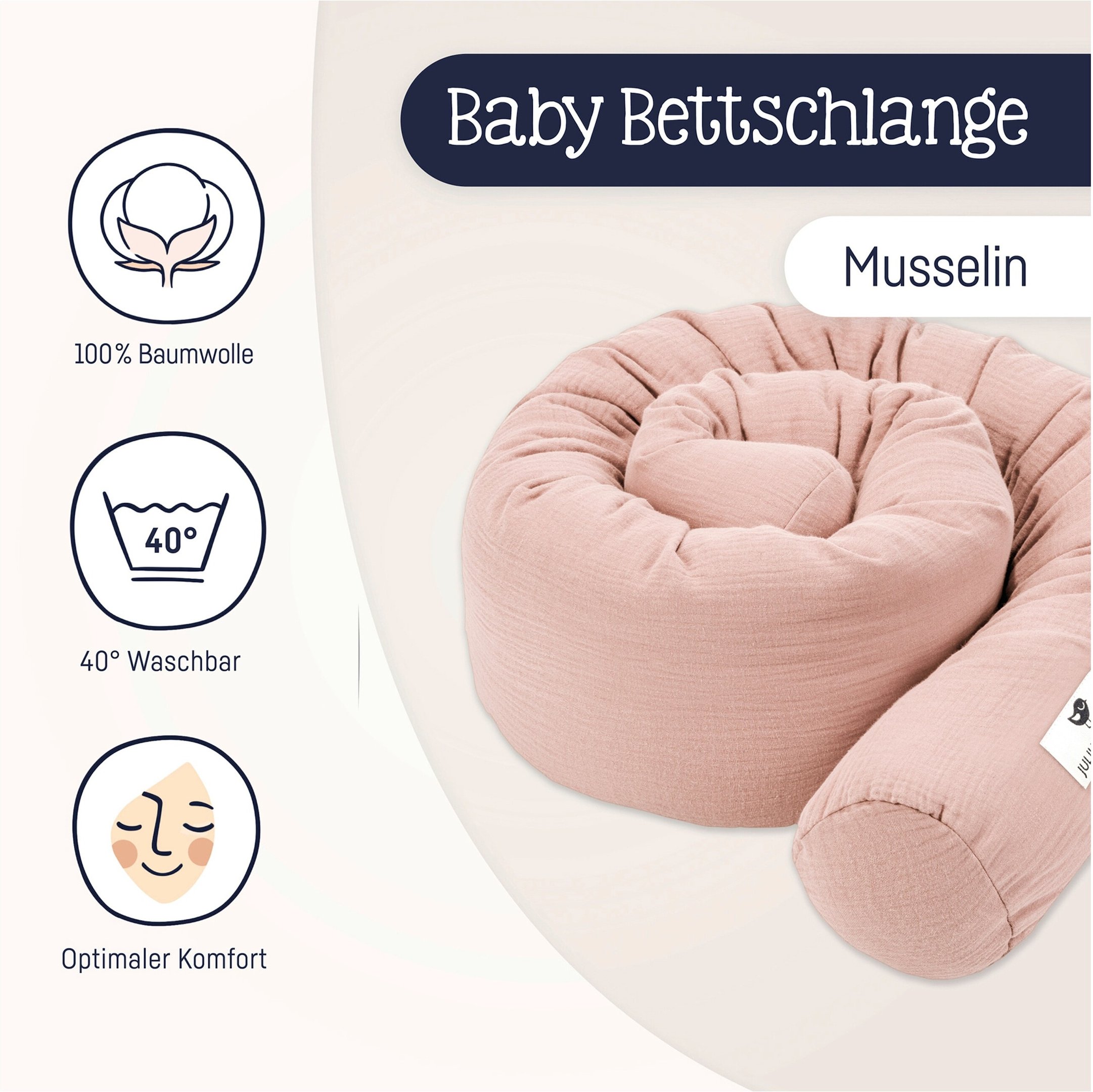 Julius Zöllner Bettschlange Musselin 180 cm