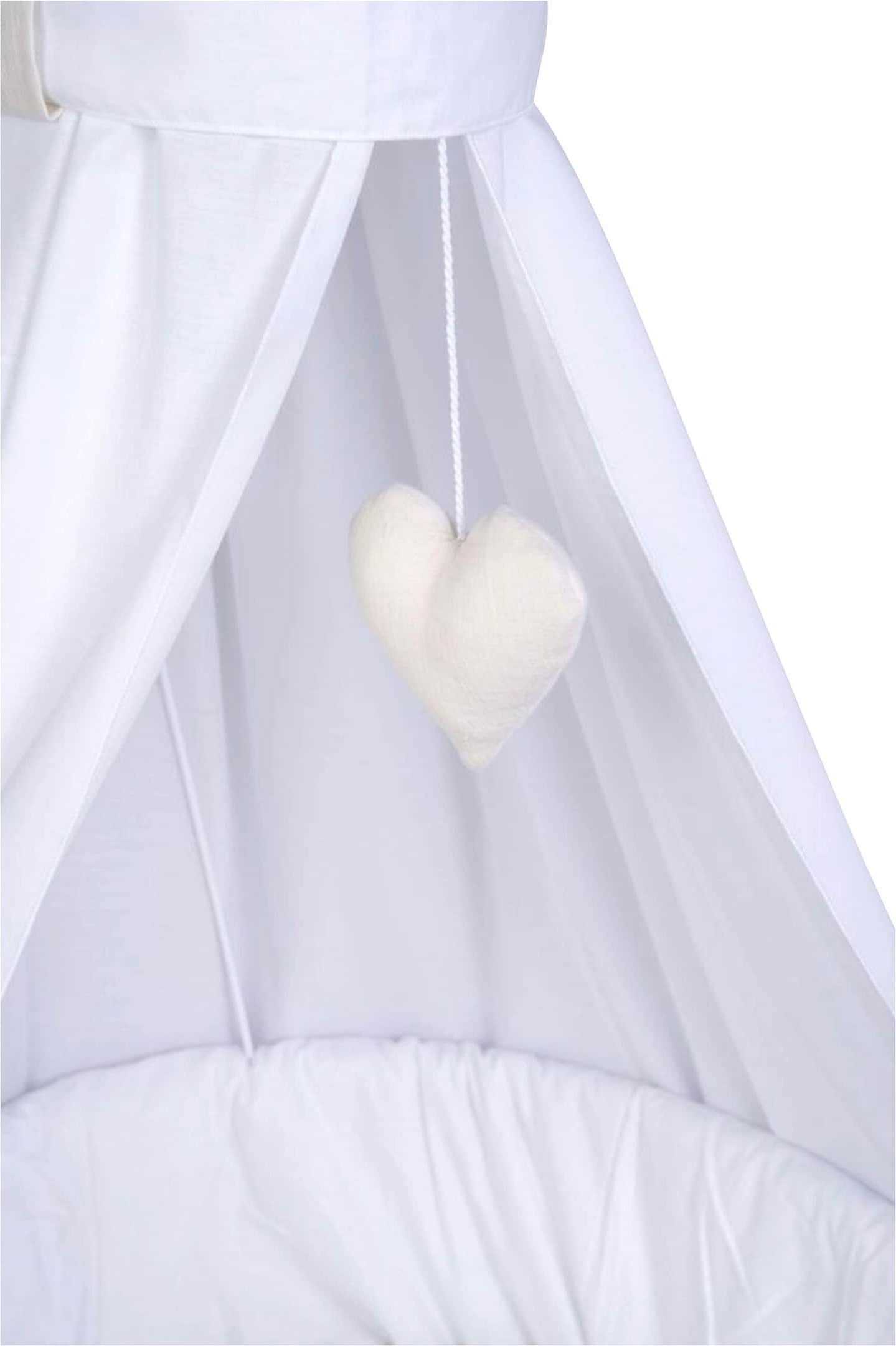 Mionido Textiles Set für Stubenwagen Uni Herz