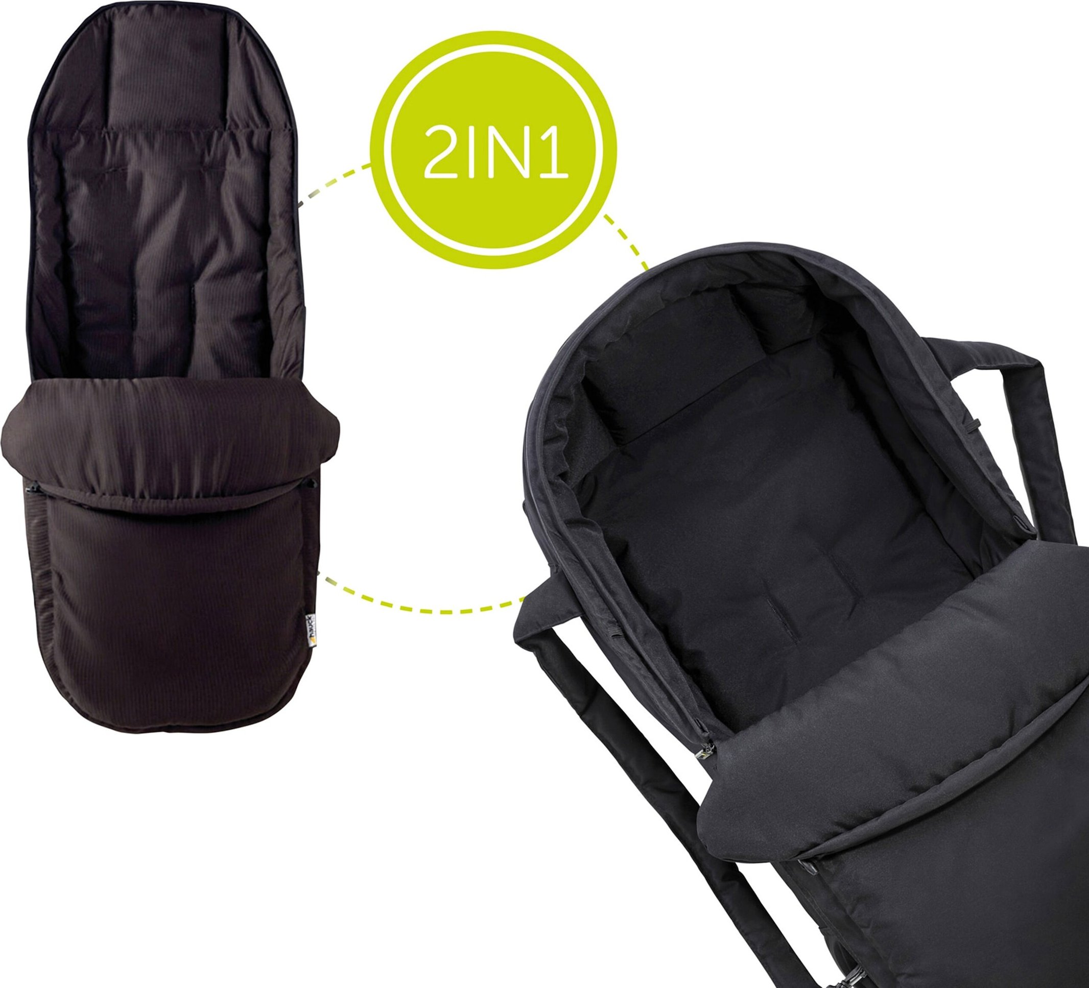 Hauck Softtragetasche, Fußsack für Kinderwagen, Buggy schwarz