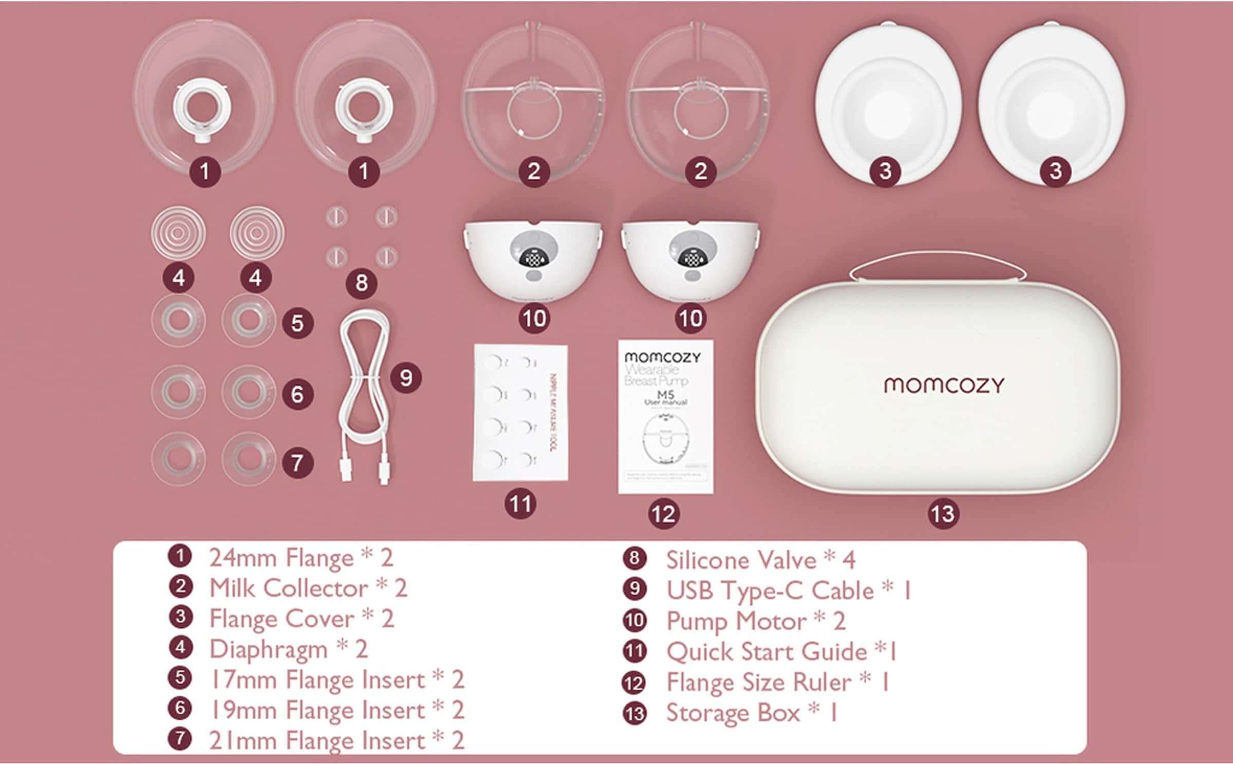 Momcozy Elektrische Doppelmilchpumpe M5, tragbar