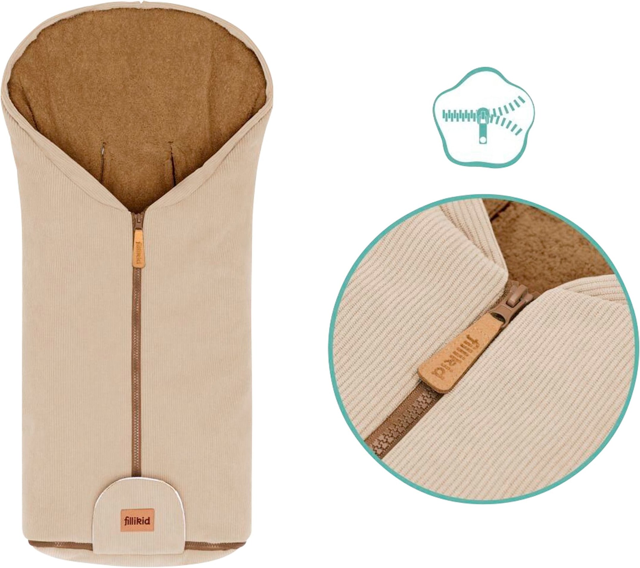 Fillikid Winterfußsack Nevis Cord beige