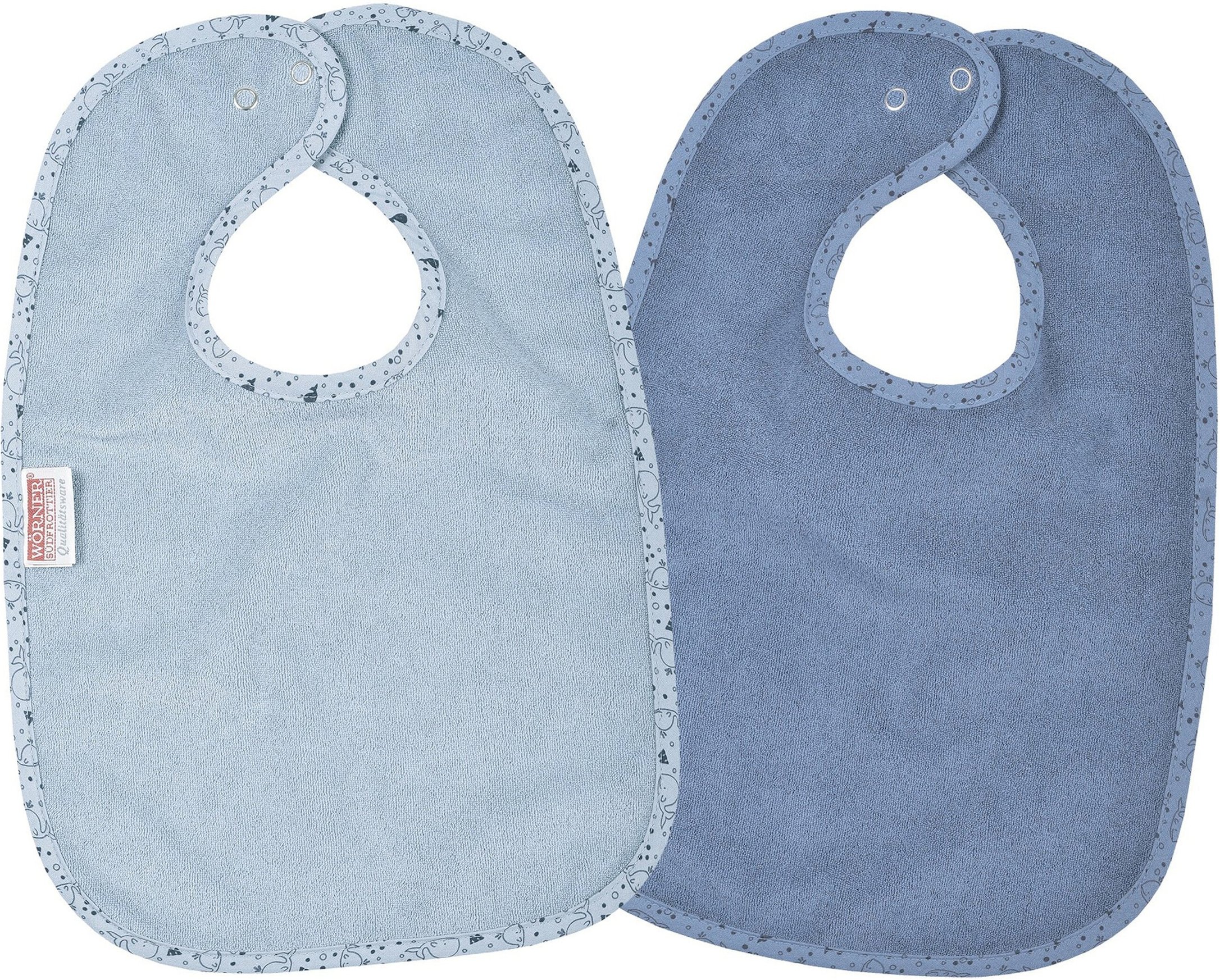 Wörner 2er-Pack Lätzchen mit Druckknopf 26x40 cm
