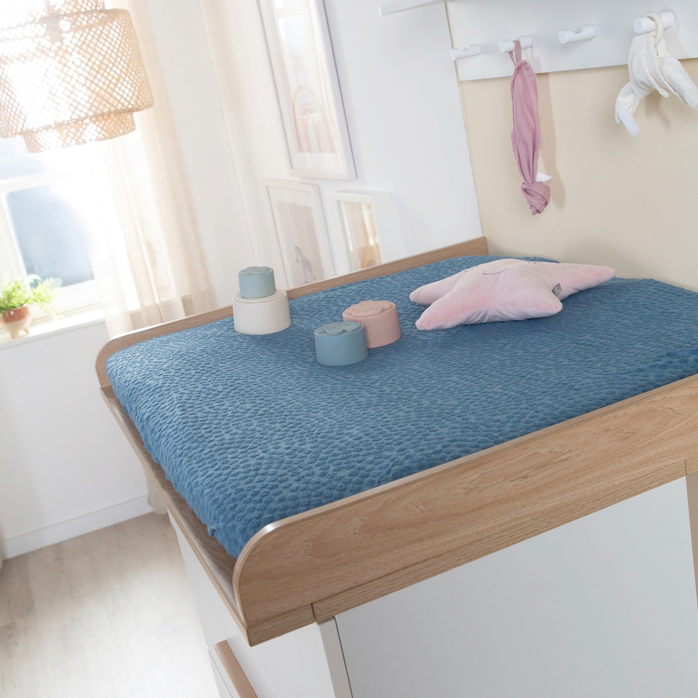 Roba Spannbezug für Wickelauflagen 75x85 cm 'Seashells' indigo