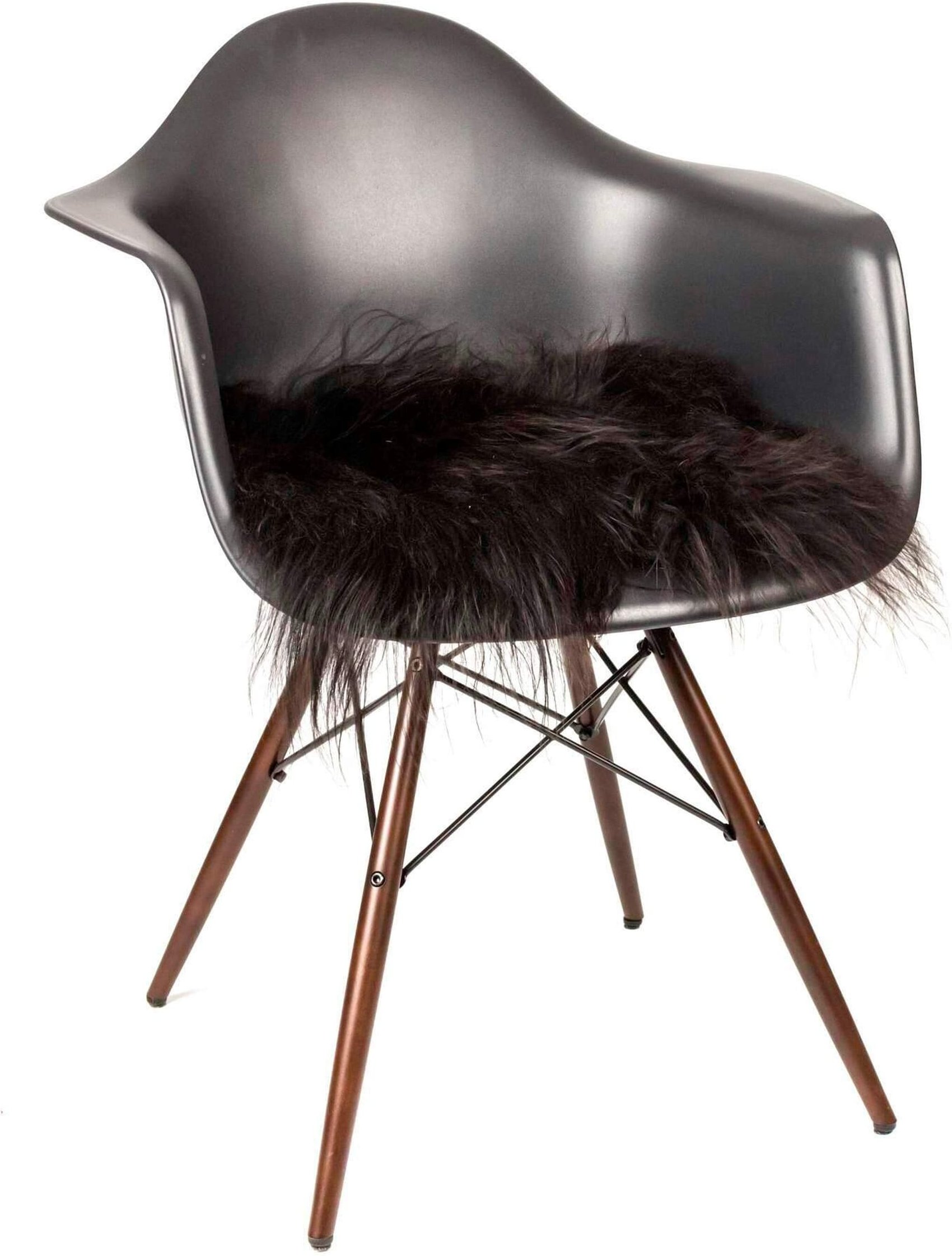 Hofbrucker Island Lammfell Sitzkissen schwarz