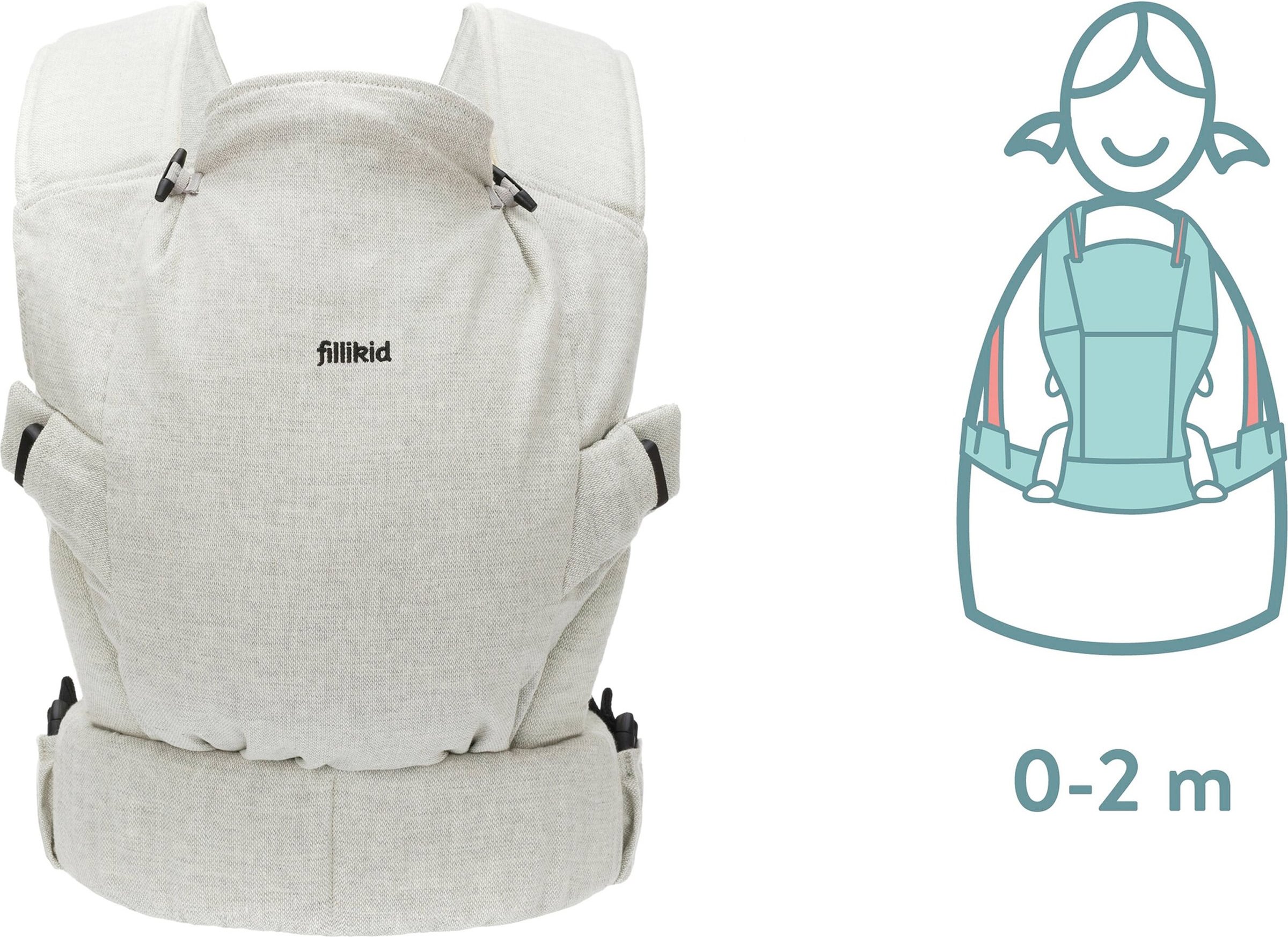 Fillikid Babytrage Natural, 2 Tragepositionen