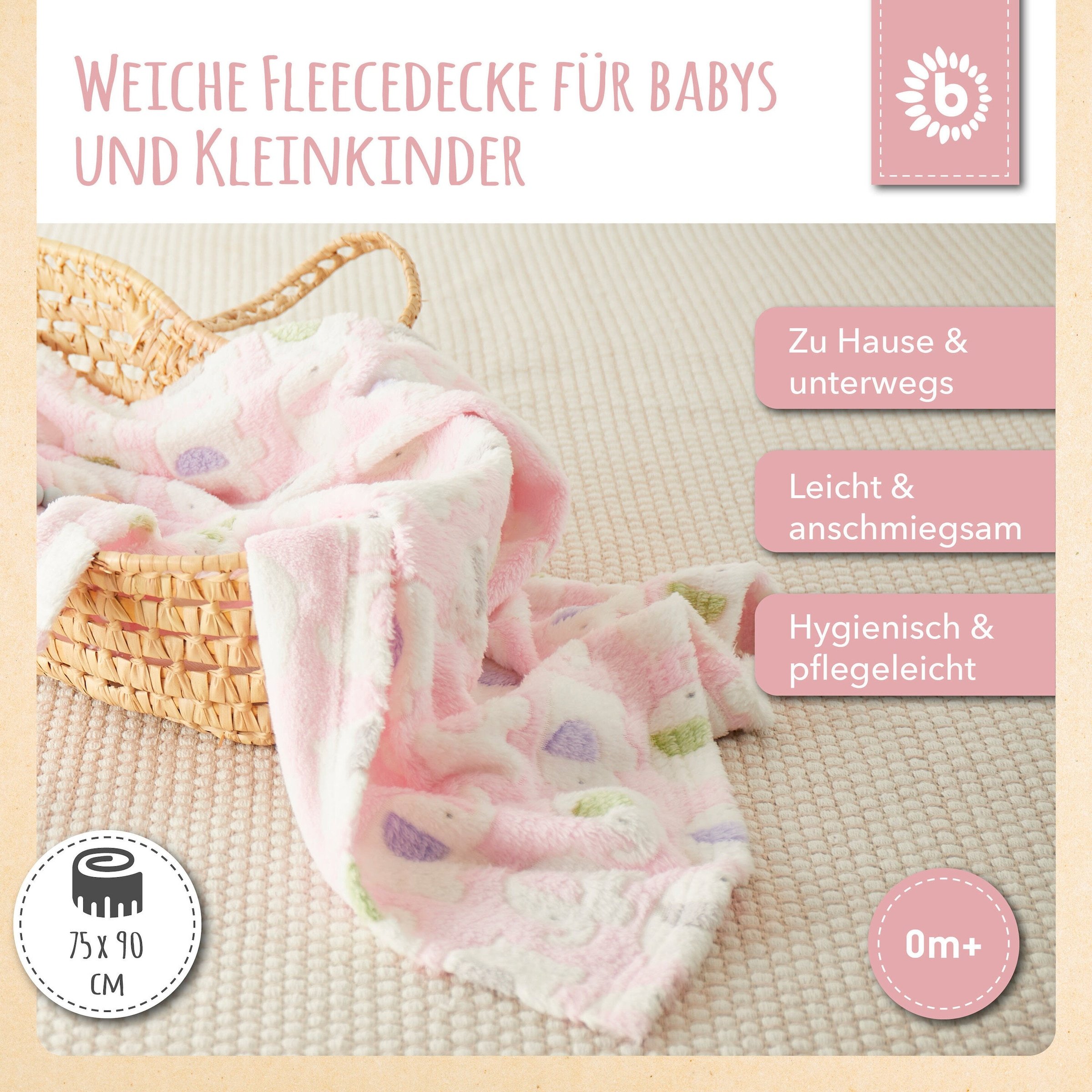 Bieco Babydecke Mädchen Elefanten