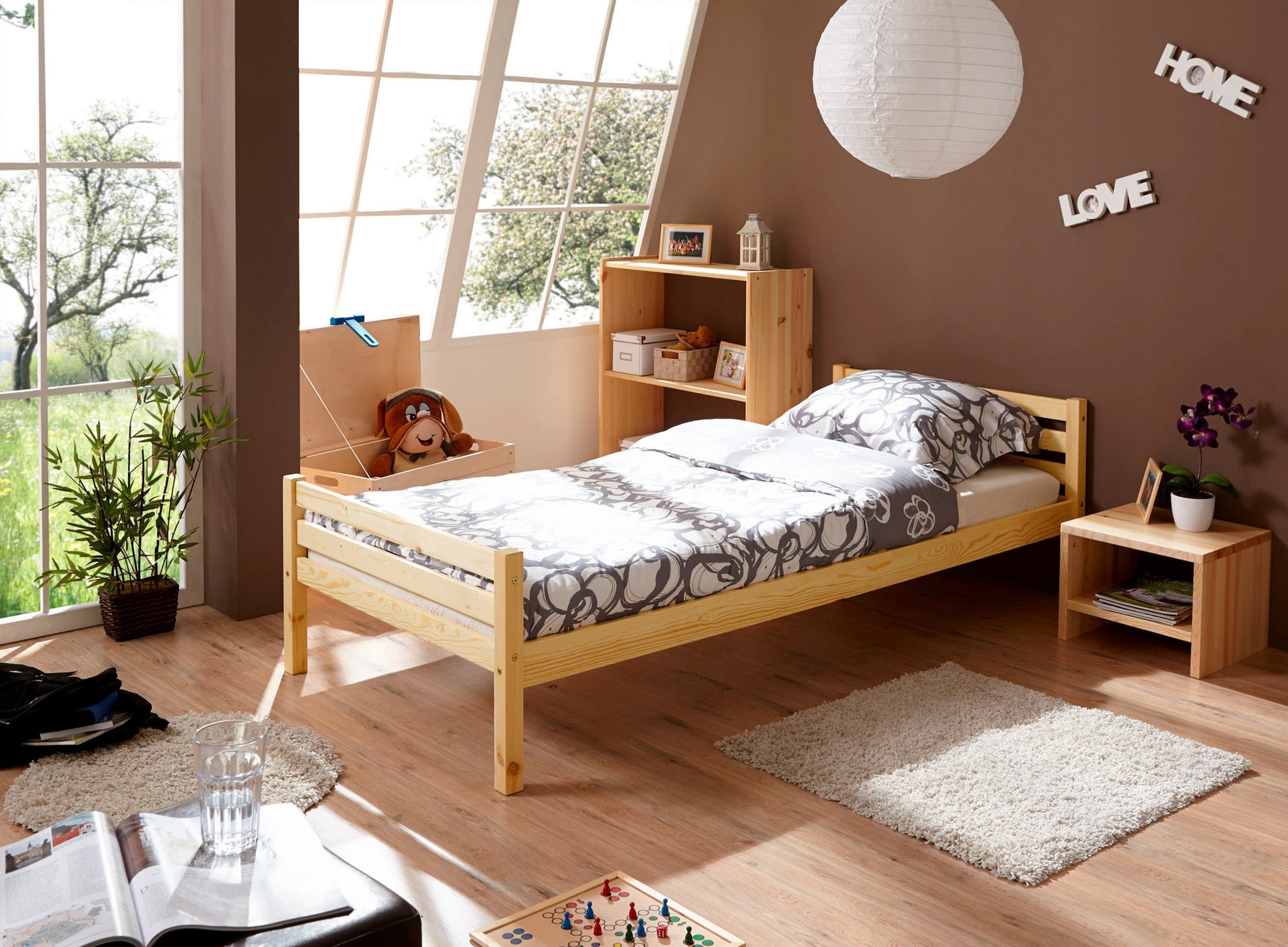 Ticaa Einzelbett "Nadine" Kiefer massiv Natur