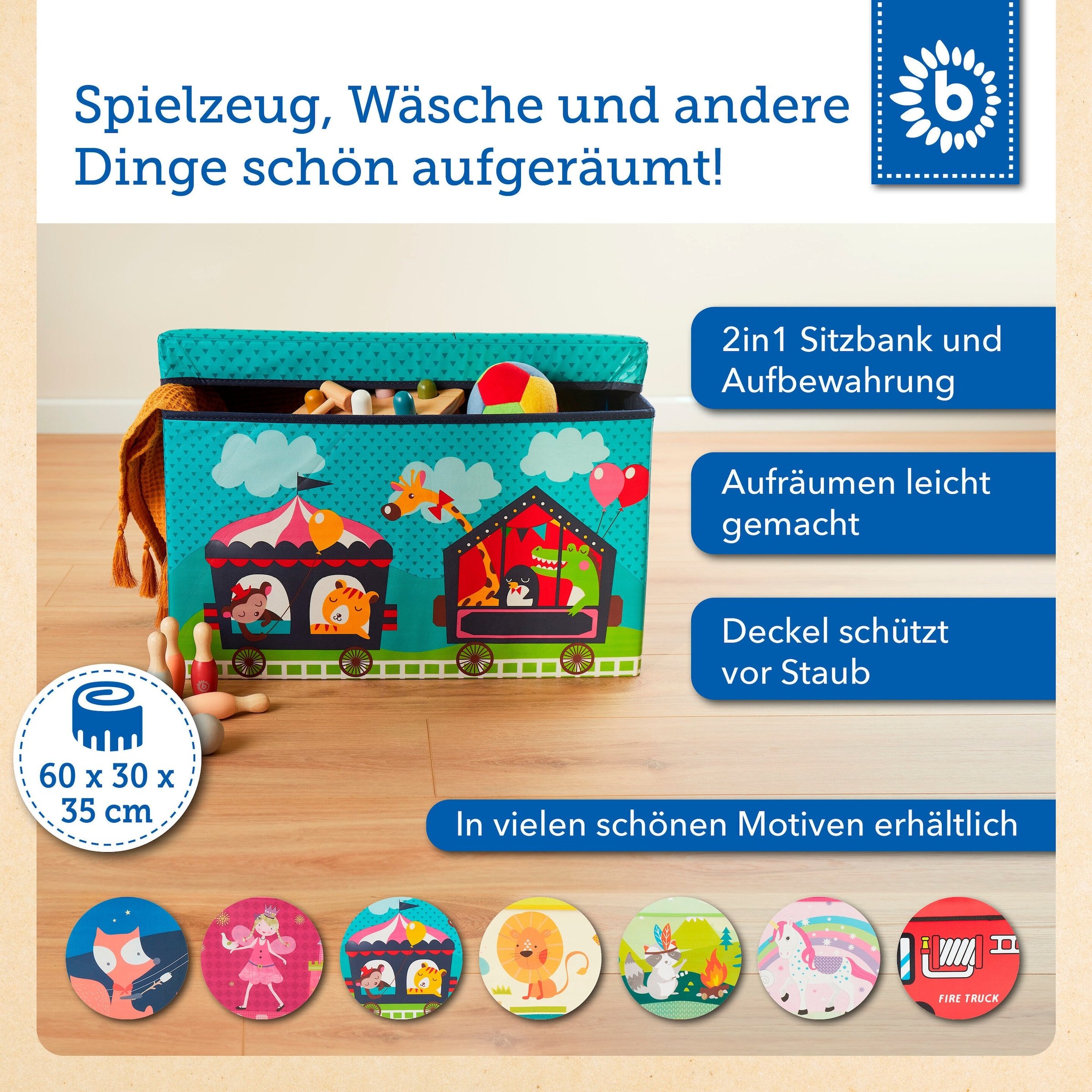 Thumbnail - Bieco Aufbewahrungsbox mit Deckel Kinder Zirkus