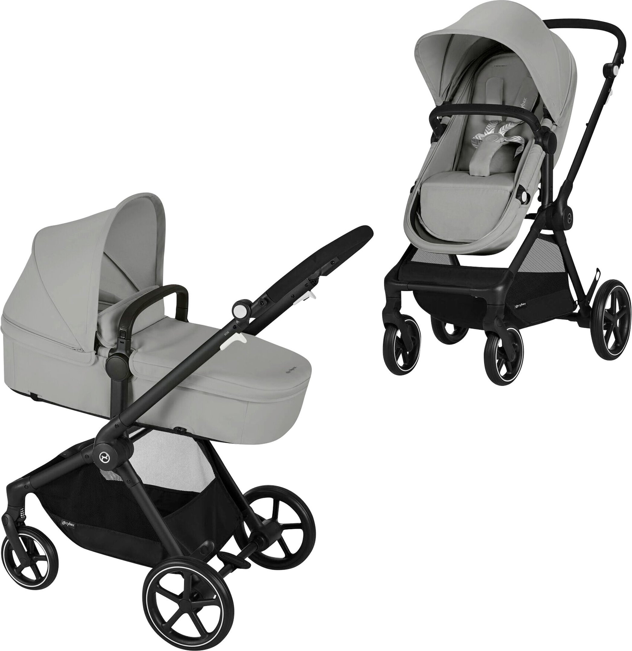 Cybex Kombikinderwagen EOS BASIC Trio-Set inkl. Babyschale Aton B2 grau