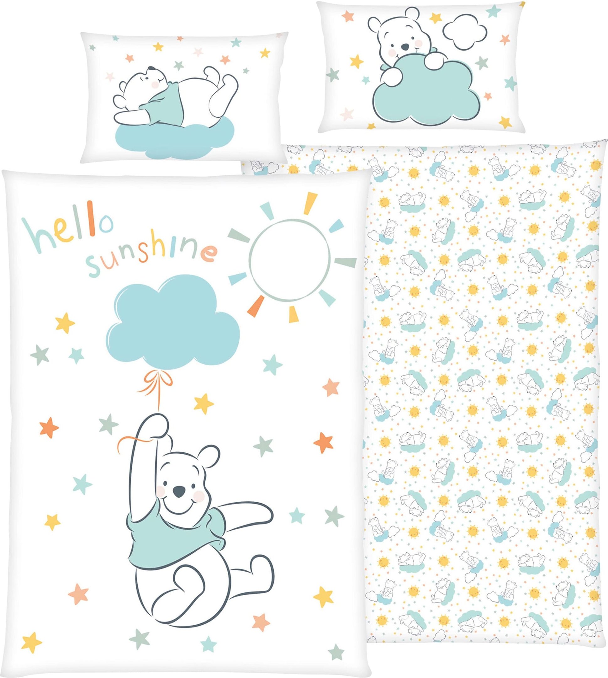 Herding Disney Winnie Puuh Renforcé Wende-Bettwäsche 40x60 / 100x135 cm