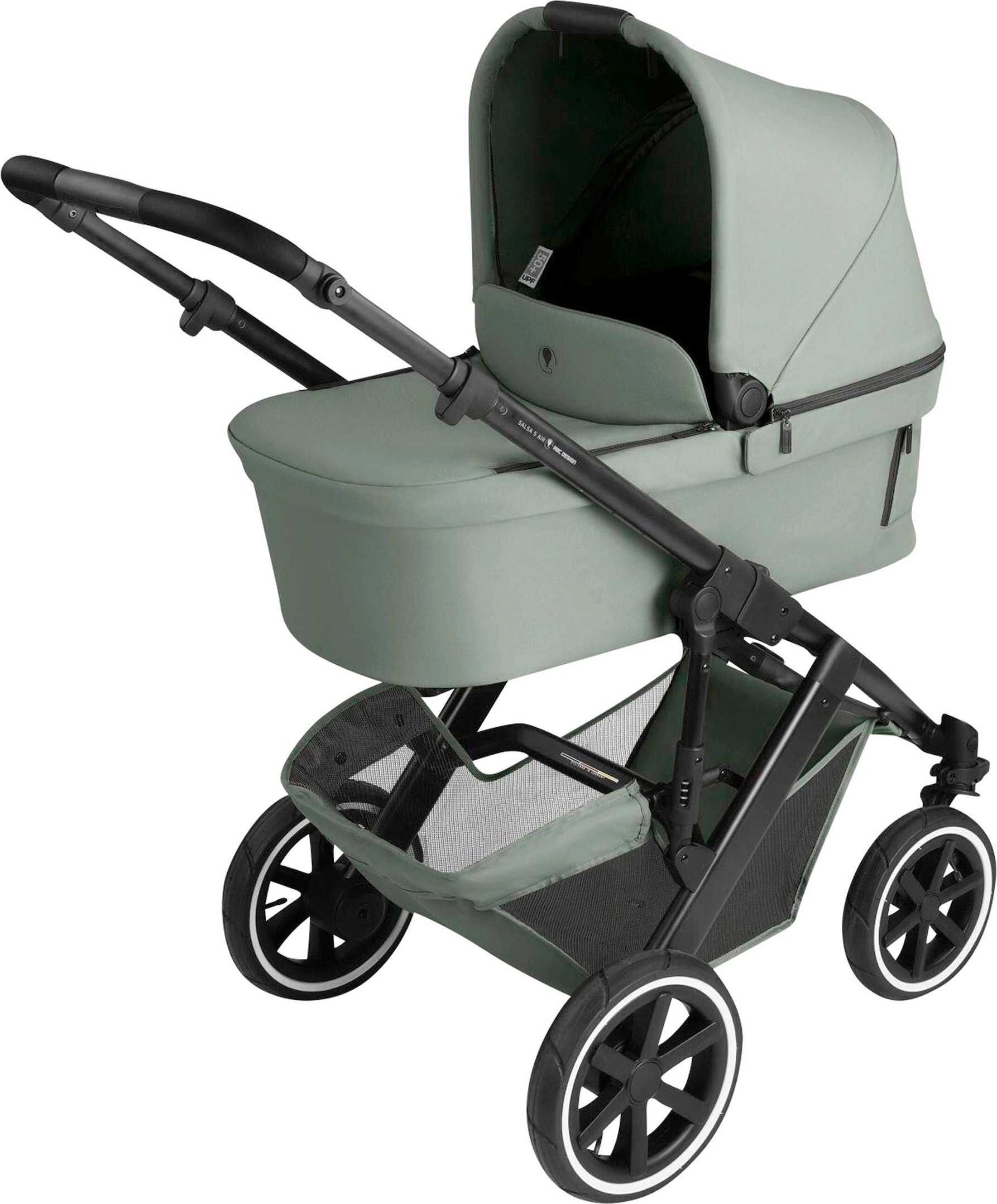 Abc Design Kombikinderwagen Salsa 5 Air Trio-Set inkl. Wickeltasche, Sonnenschirm, Regenschutz und Becherhalter gruen