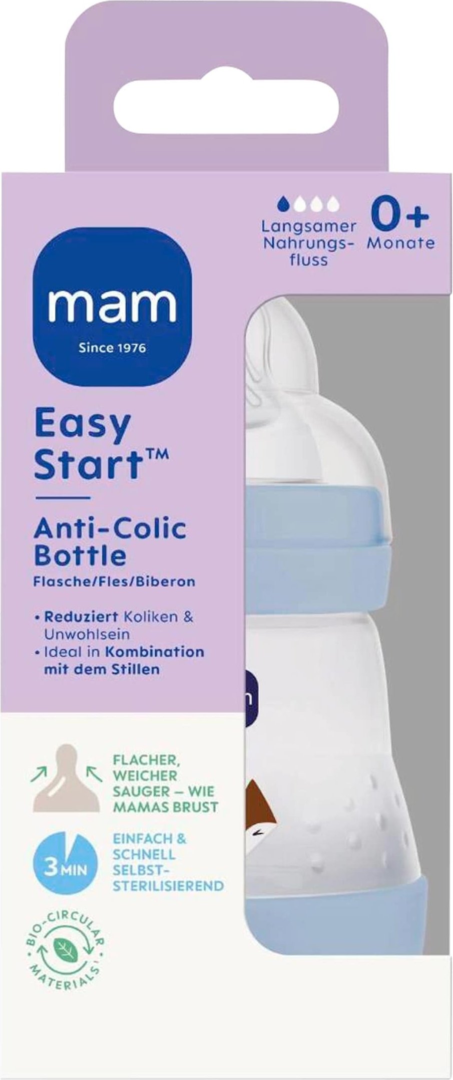 Mam Babyflasche Easy Start matt, Anti-Kolik, 160 ml, ab 0M