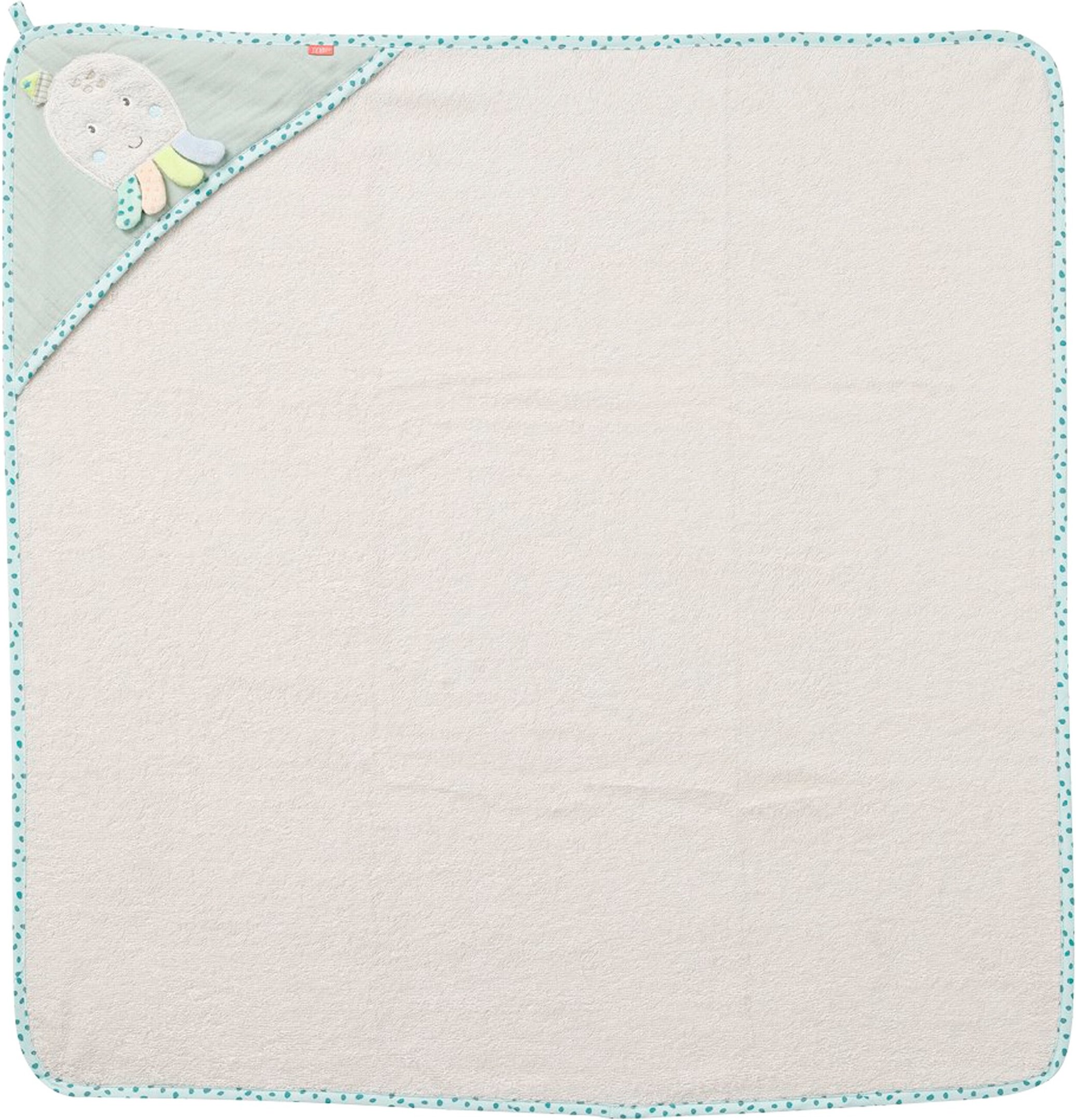 Fehn Kapuzenbadetuch Oktopus Meereskinder 80x80 cm grau