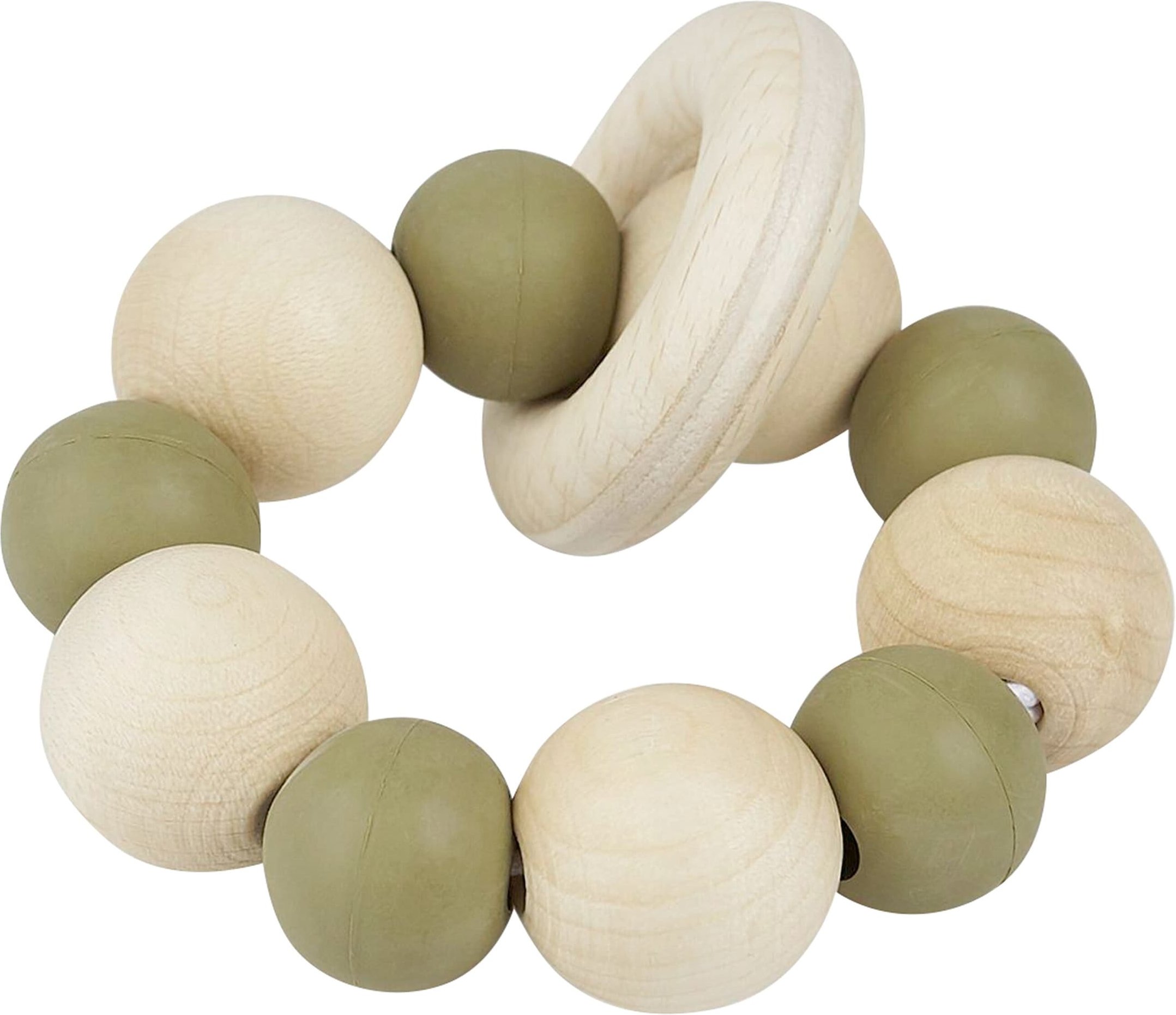 Grünspecht Greifring aus Holz mit Kautschuk