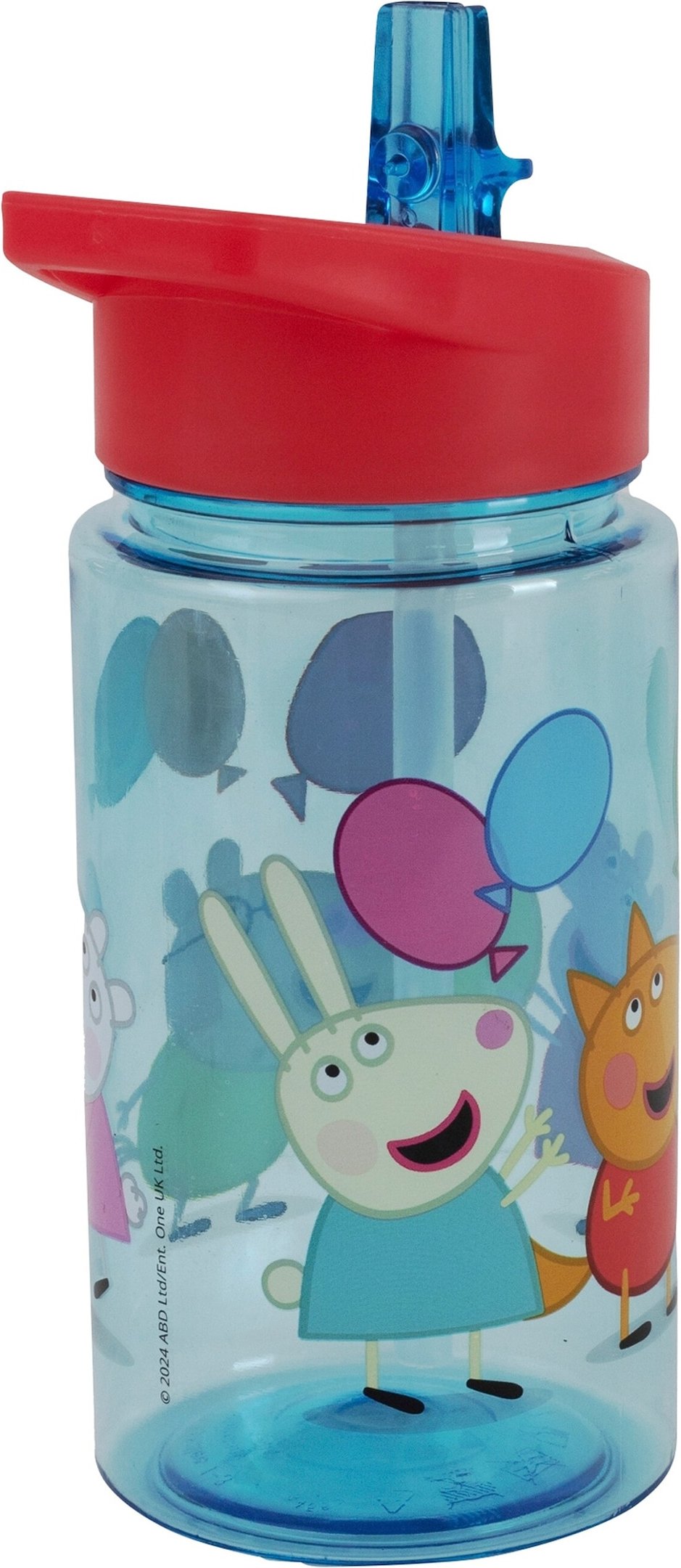 P:Os Trinkflasche mit integriertem Strohhalm Peppa Pig, 450ml