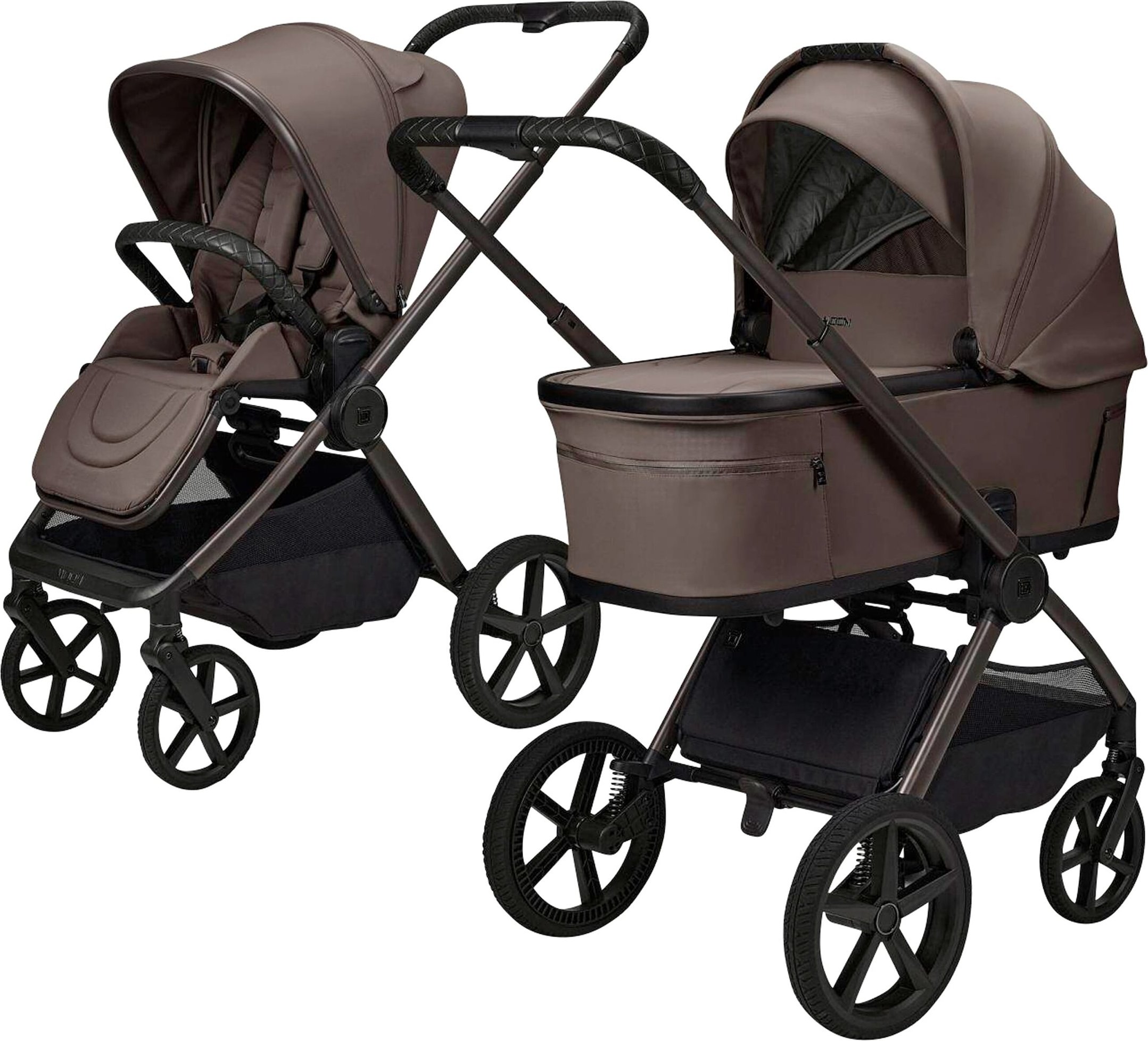 Moon Diamond Kombikinderwagen GIO FOLD Trio-Set inkl. Babyschale Cosmo 2.0 grau