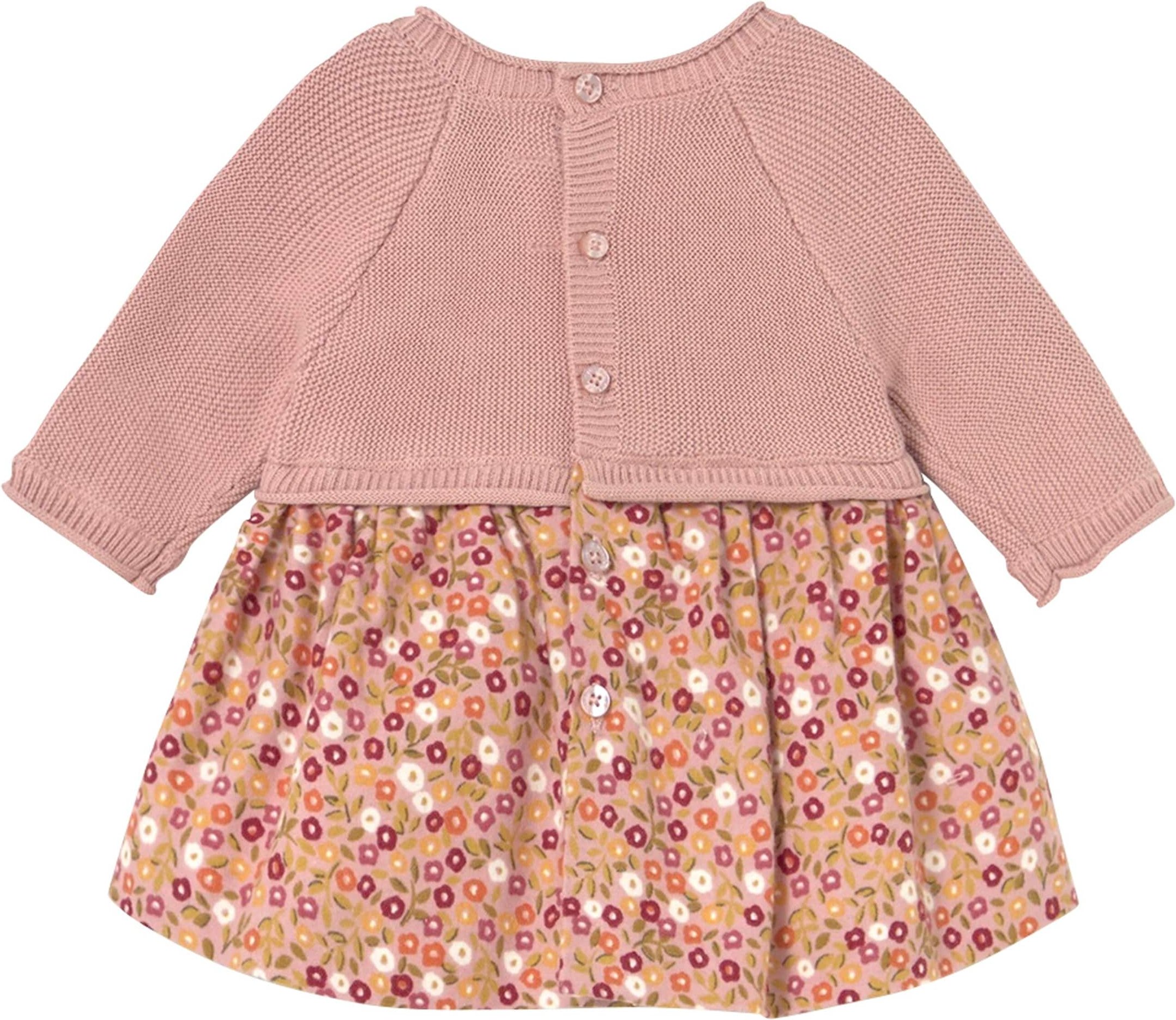 Mayoral Kleid langarm 2in1 Strickpullover und Rock Blumen