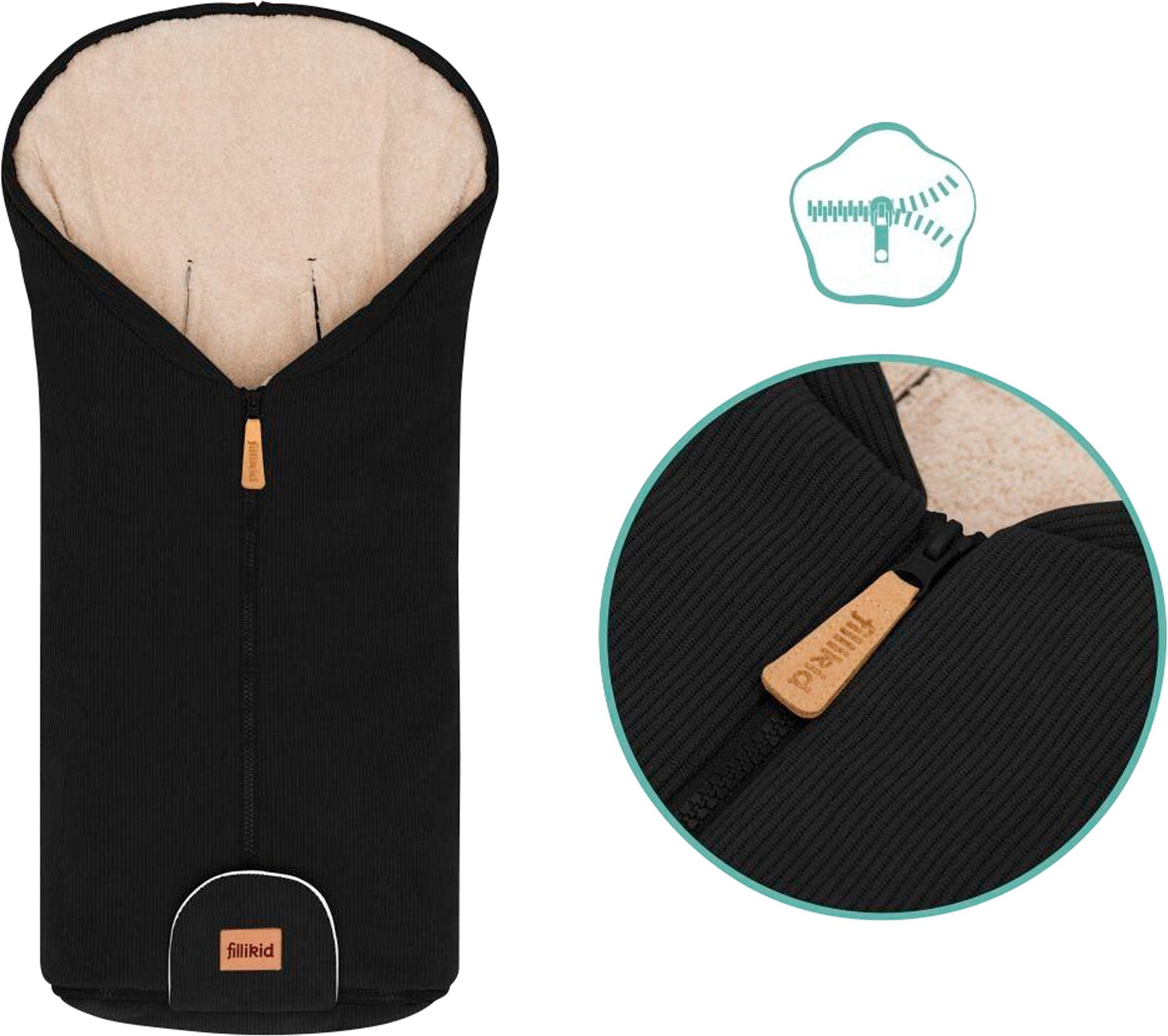 Thumbnail - Fillikid Winterfußsack Nevis Cord schwarz