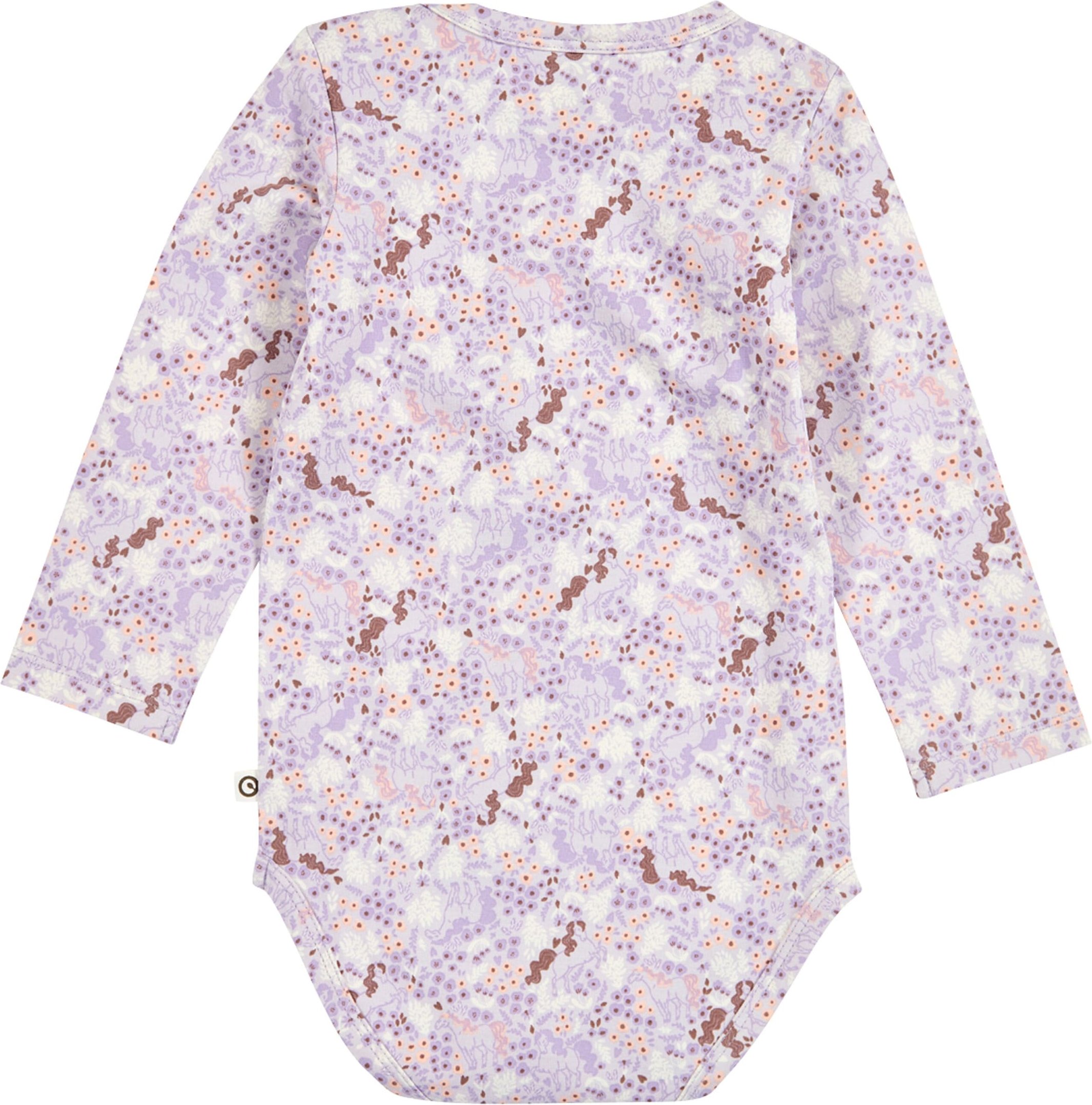 Müsli Body langarm Einhörner Blumen