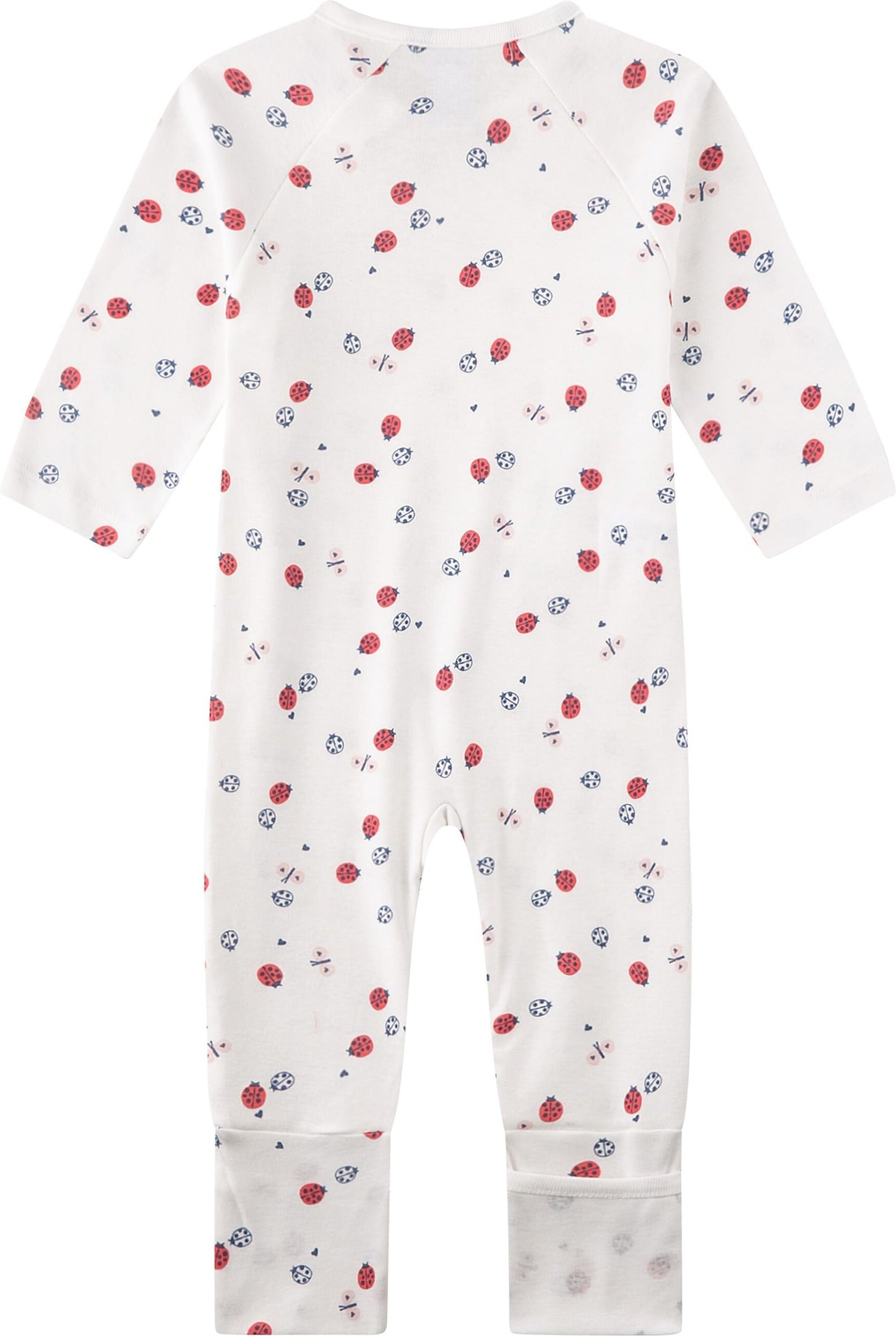 Sanetta Schlafoverall mit Klappfuß Marienkäfer