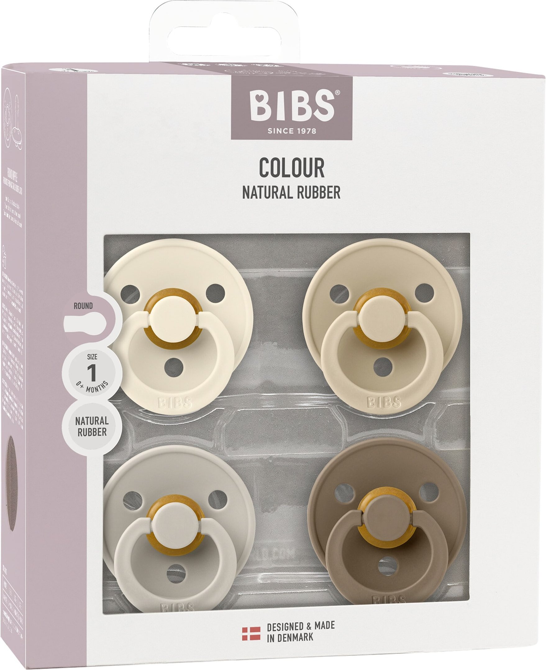 Bibs 4er-Pack Colour Schnuller Latex, 0-6M