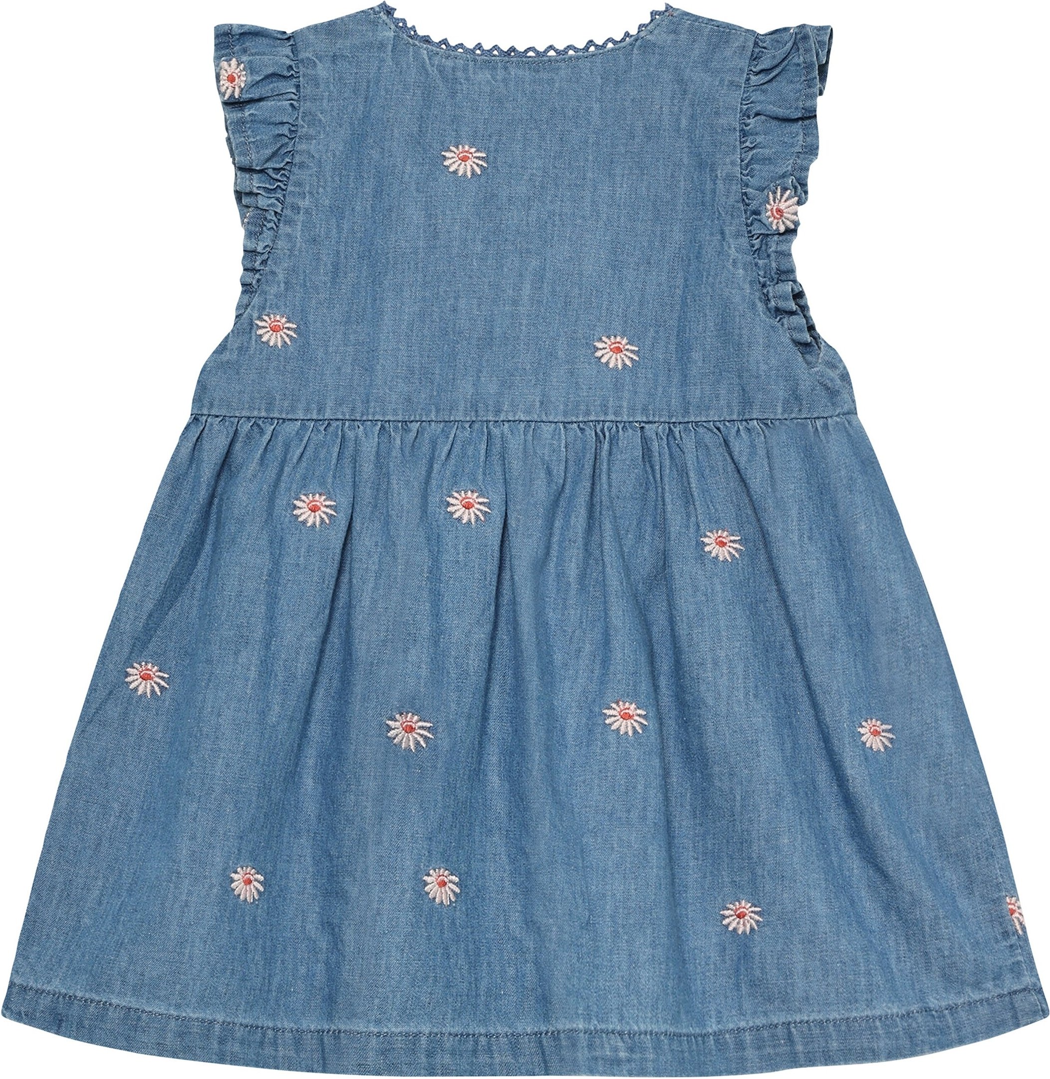 Minymo Chambray-Kleid ohne Arm Blumen