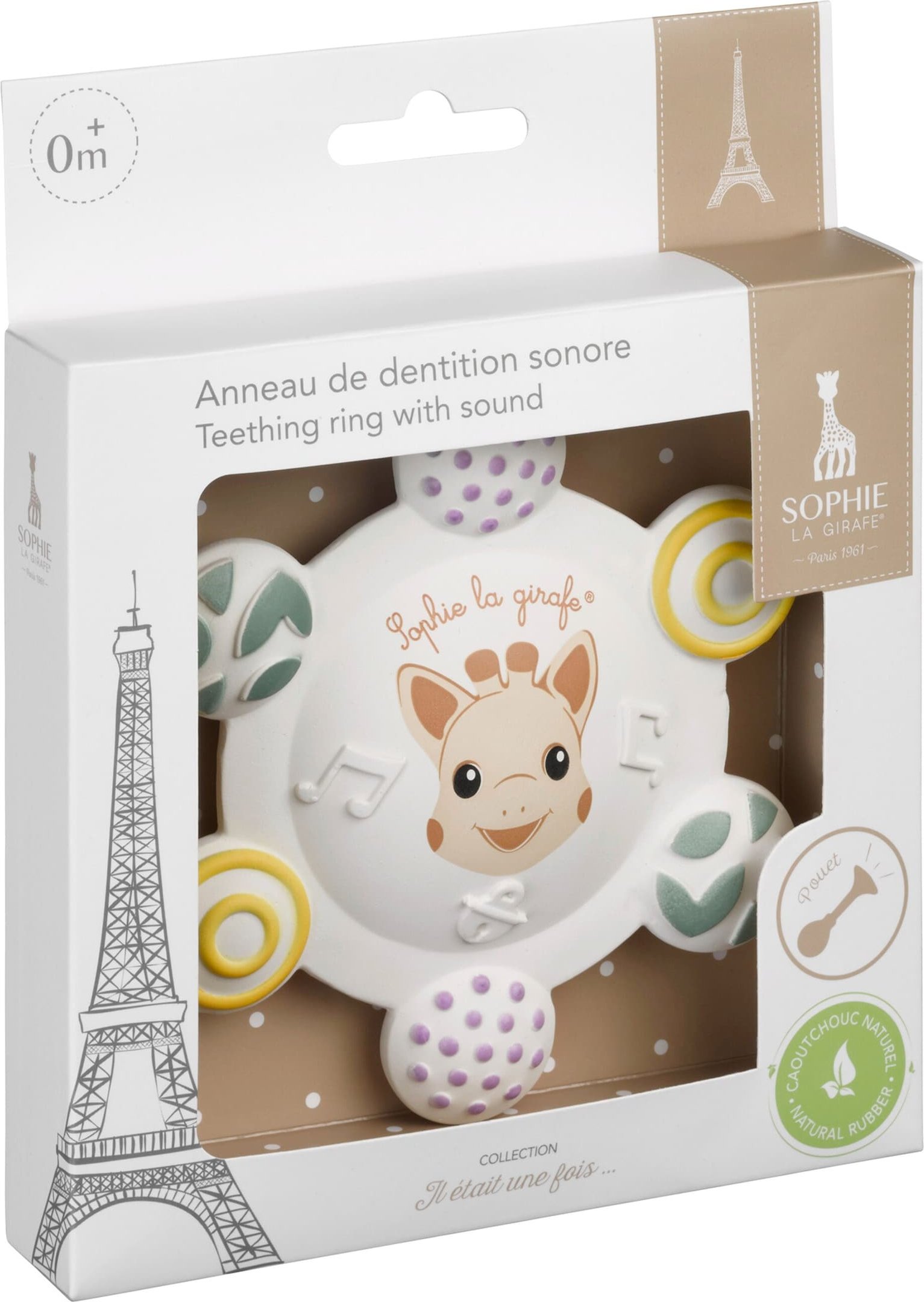 Sophie La Girafe 5 Sinne Beißring mit Sound aus Naturkautschuk