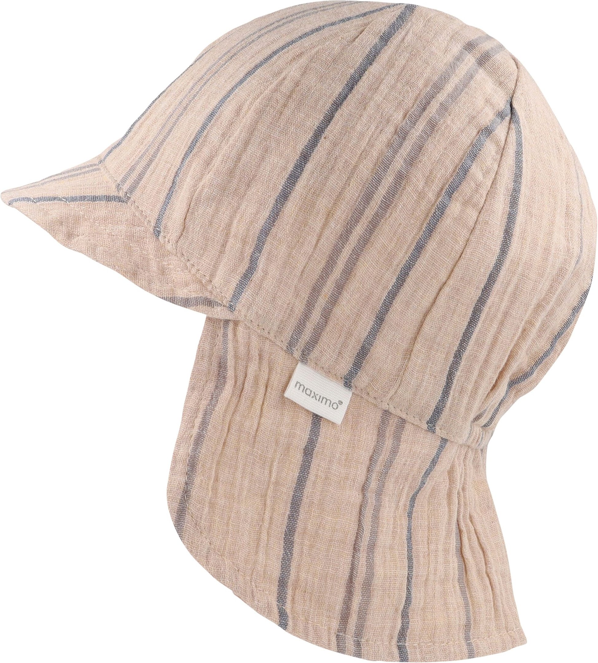 Maximo Musselin-Schirmmütze mit Nackenschutz Ringel
