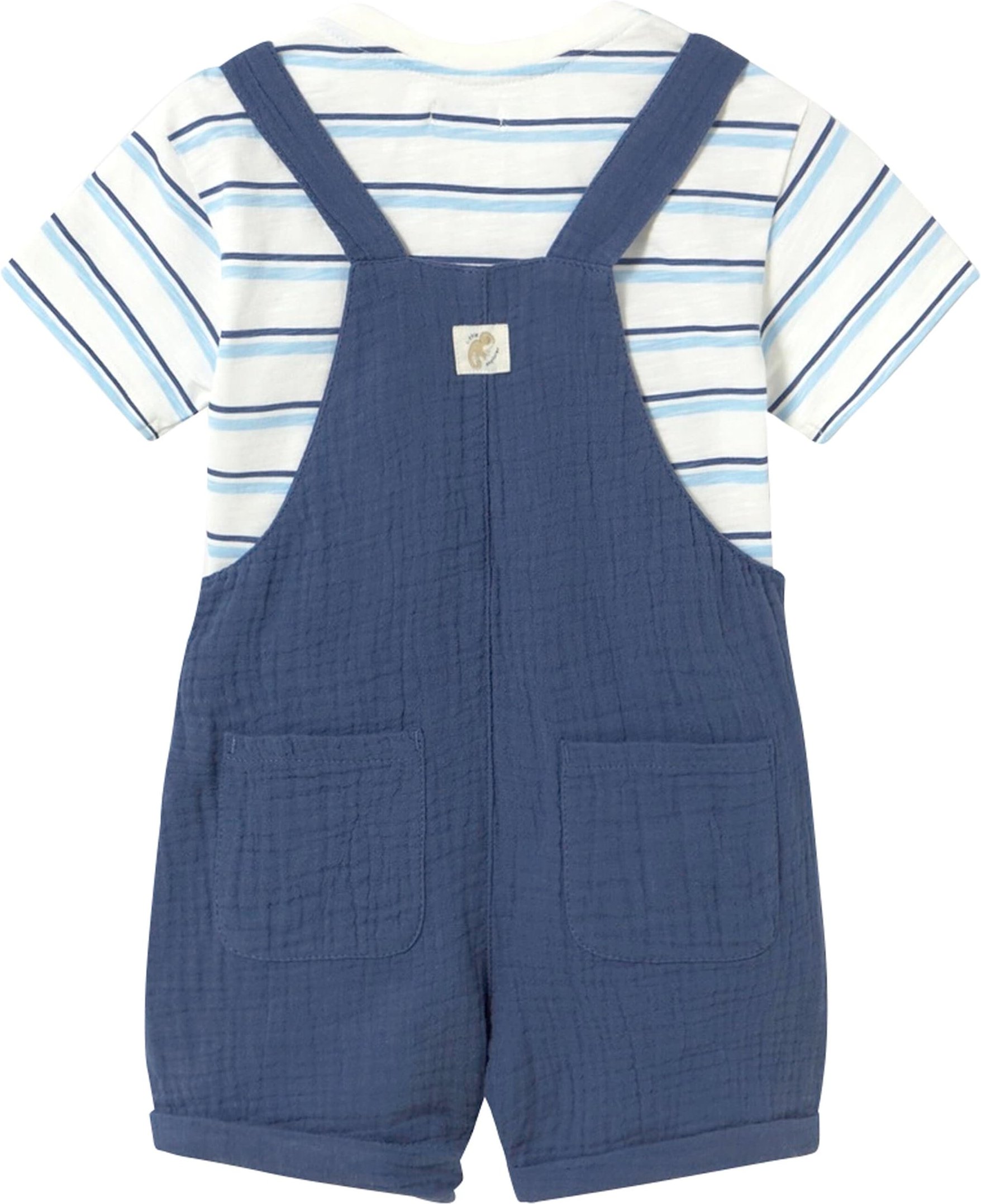 Mayoral 2-tlg. Set T-Shirt und Musselin-Latzhose Ringel