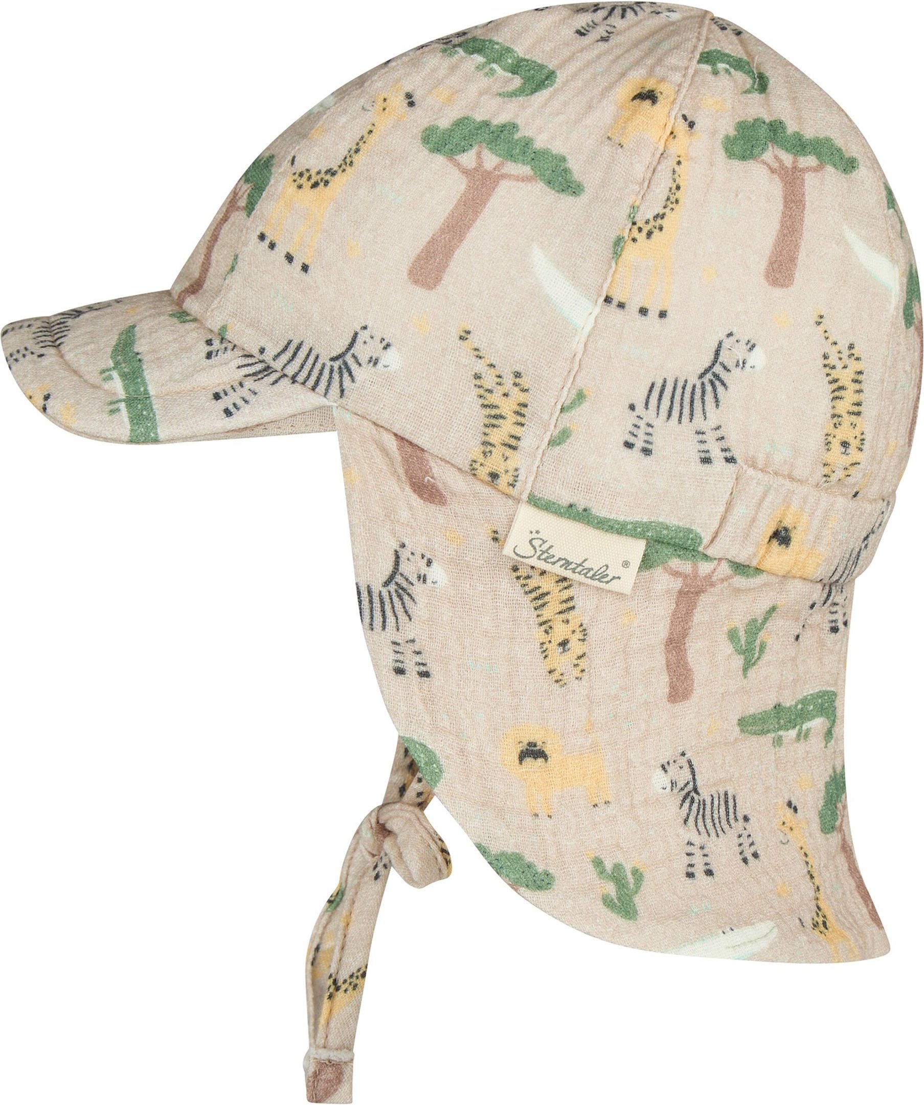 Sterntaler Musselin-Schirmmütze mit Nackenschutz Safari
