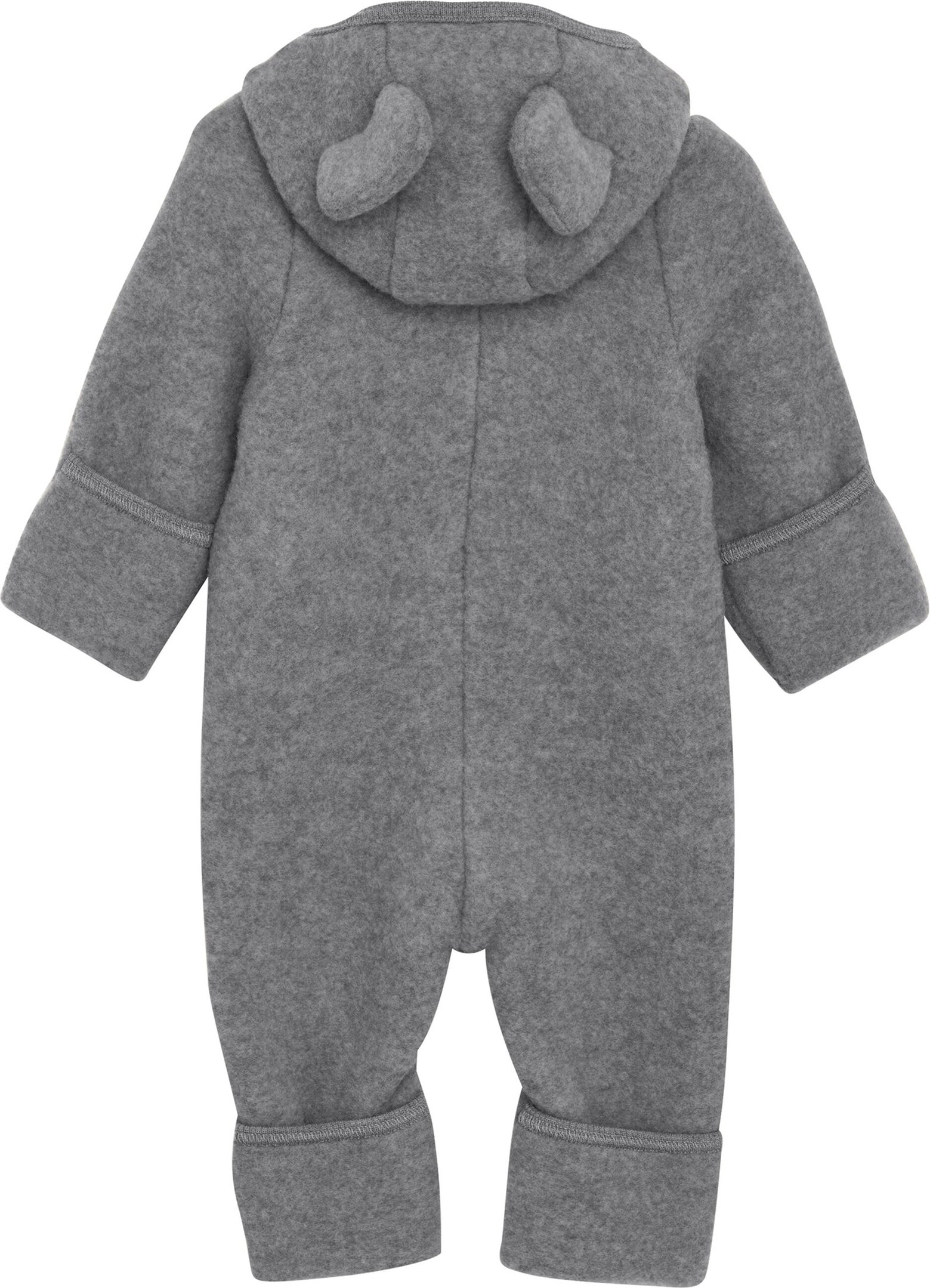 Thumbnail - Huttelihut Wollfleece-Overall mit Klappbündchen und Kapuze mit Ohren Merinowolle
