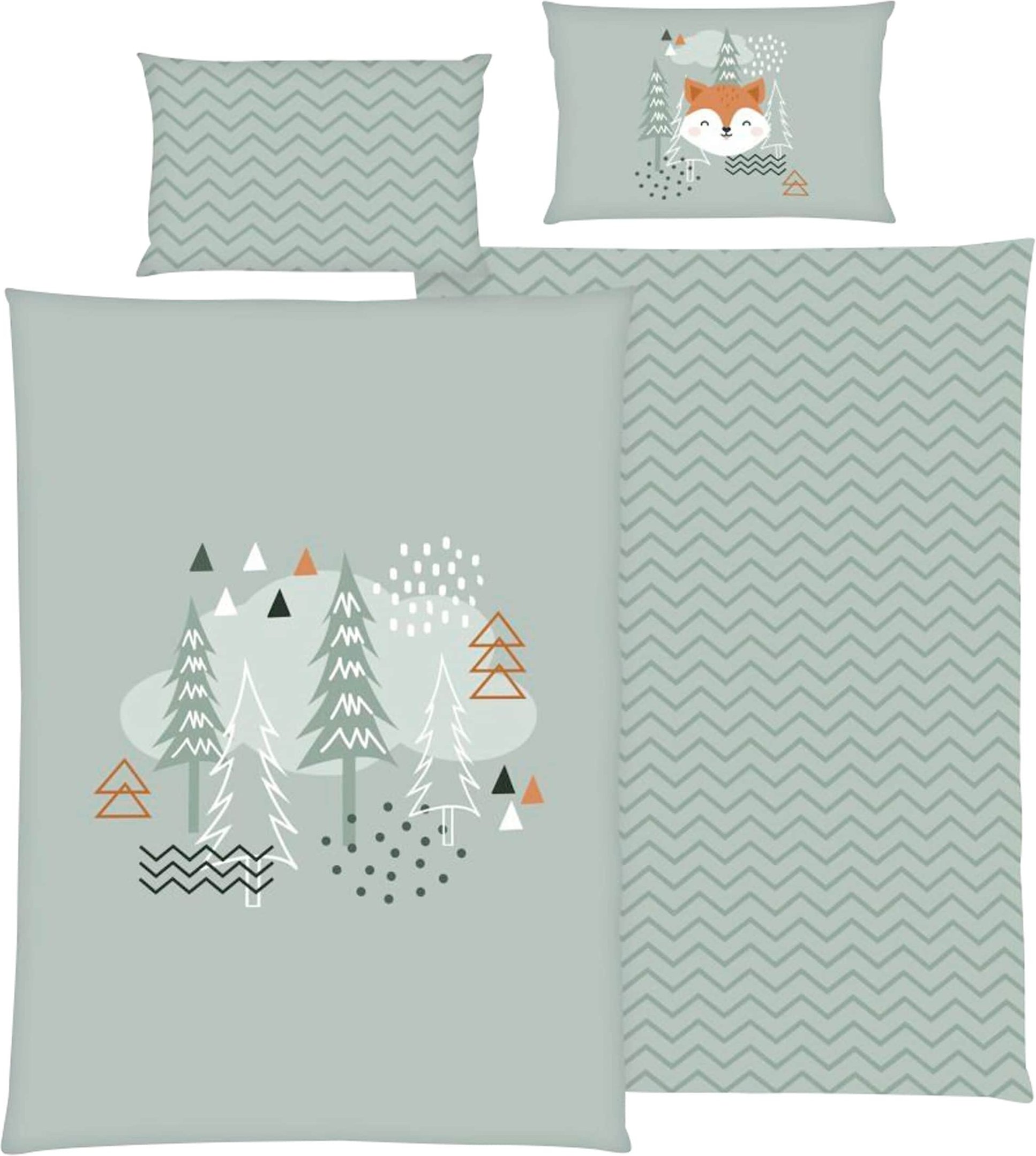Baby Best Renforcé Wende-Bettwäsche Nordic Forest 40x60 / 100x135 cm
