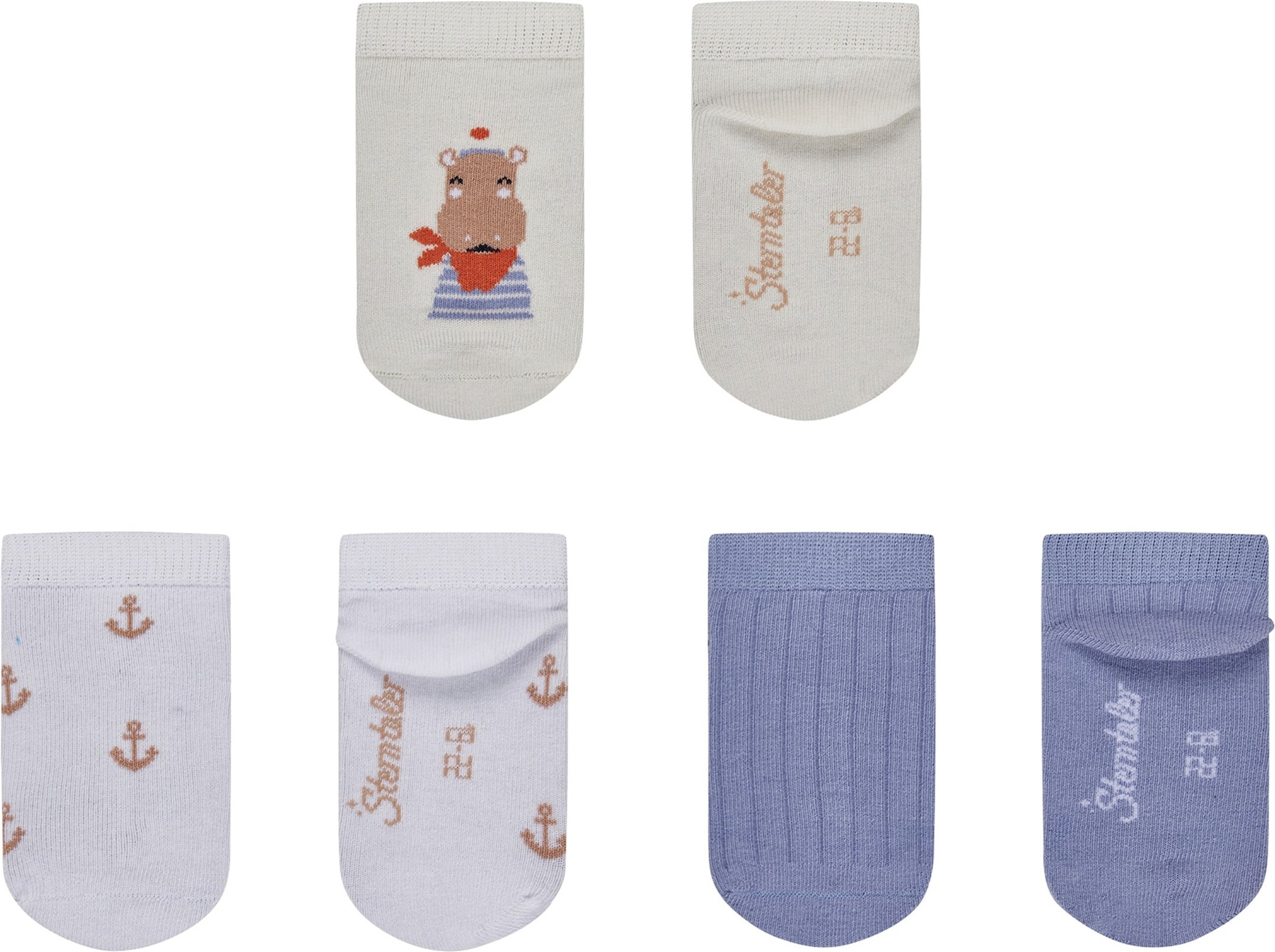 Thumbnail - Sterntaler 3er-Pack Sneakersocken Hippo