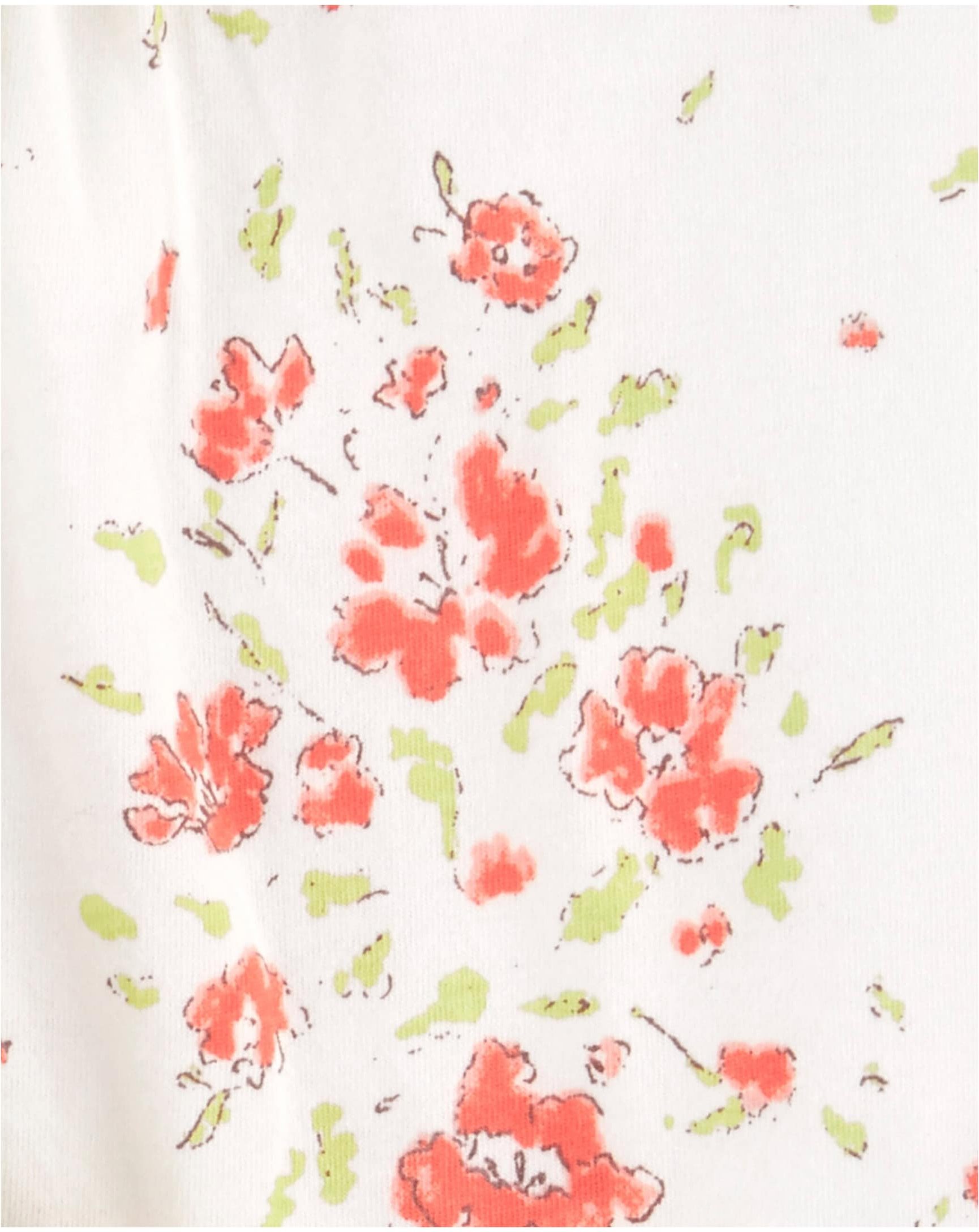 Carter's 3-tlg. Set Body ohne Arm, T-Shirt Flügelarm und Shorts Blumen