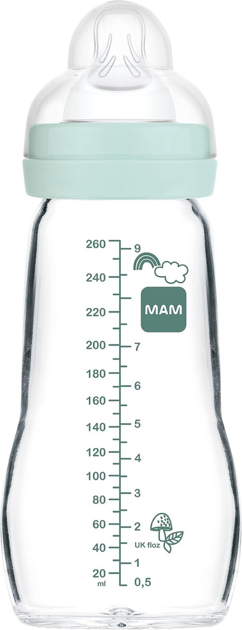 Mam Babyflasche Feel Good matt, Glas, 260 ml, ab 0M